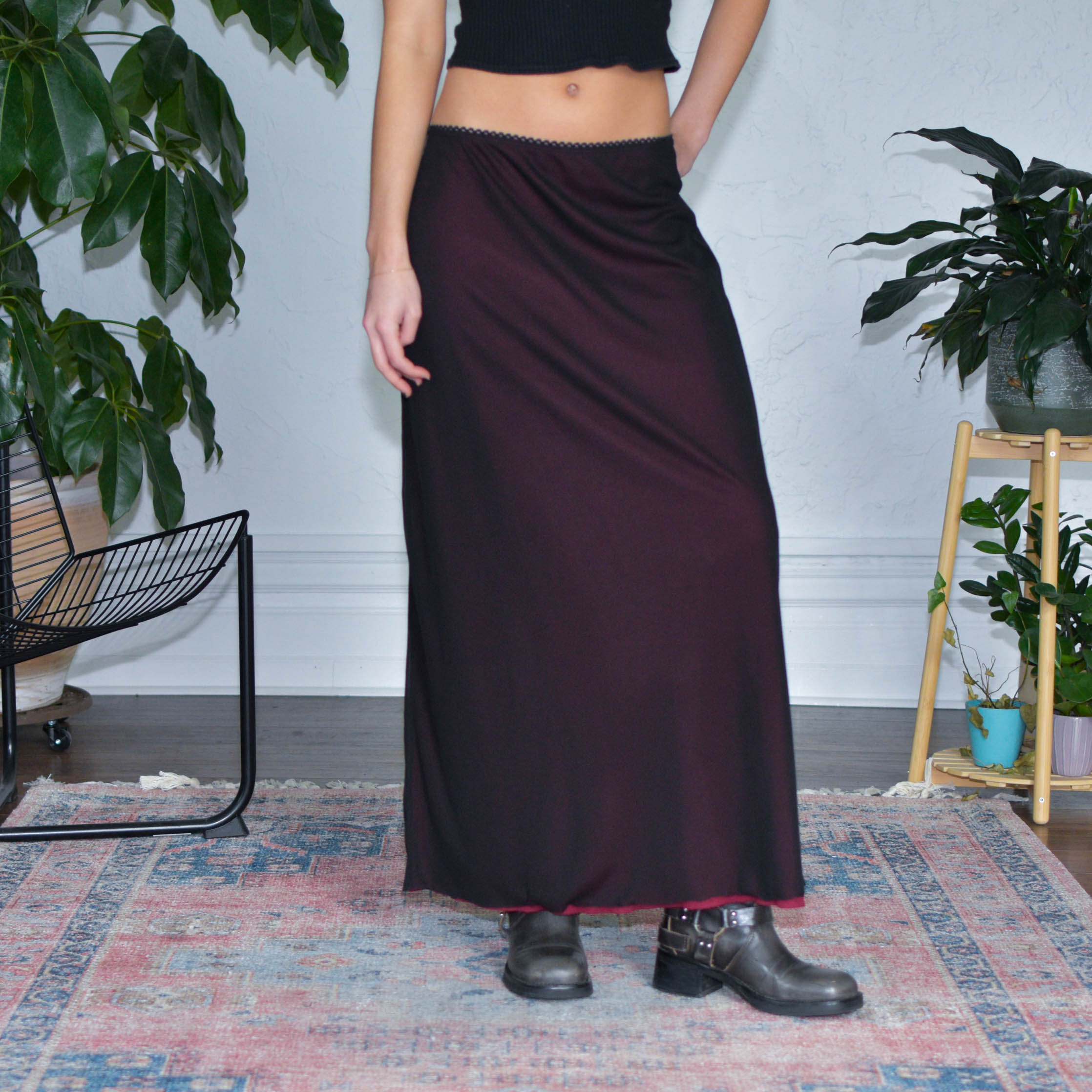 Y2k dELiAs Black Maxi Skirt