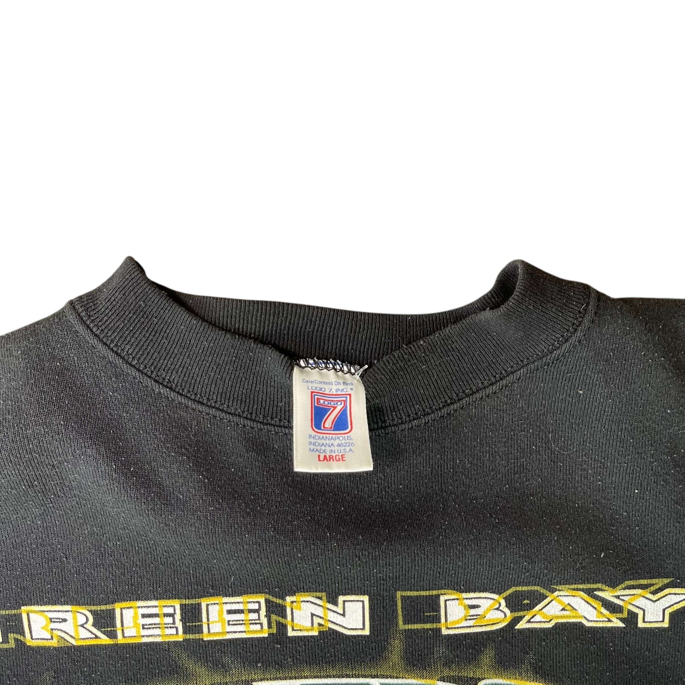 Vintage 90s Green Bay Packers Black 3D Logo Crewneck