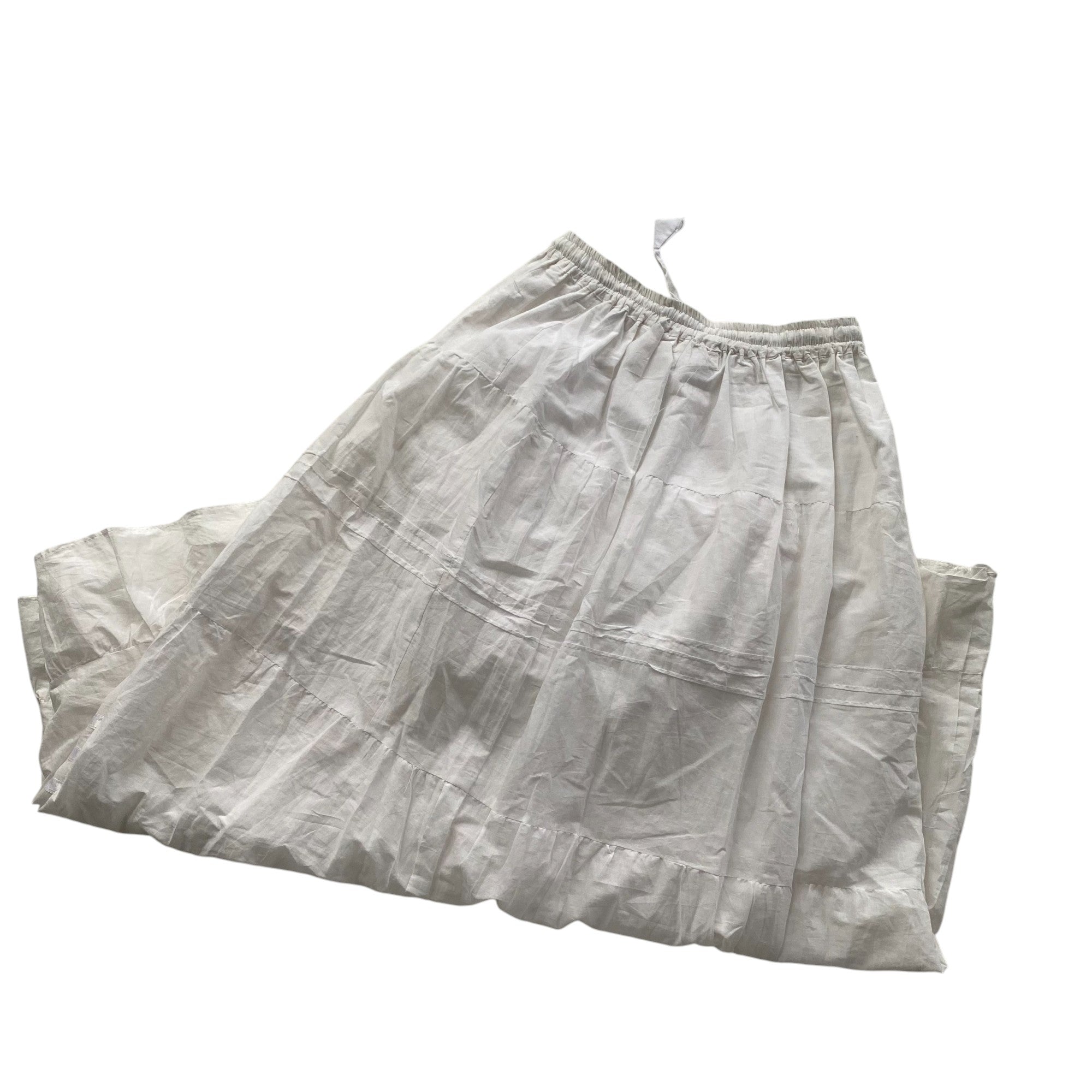 Vintage White Flowy Maxi Skirt