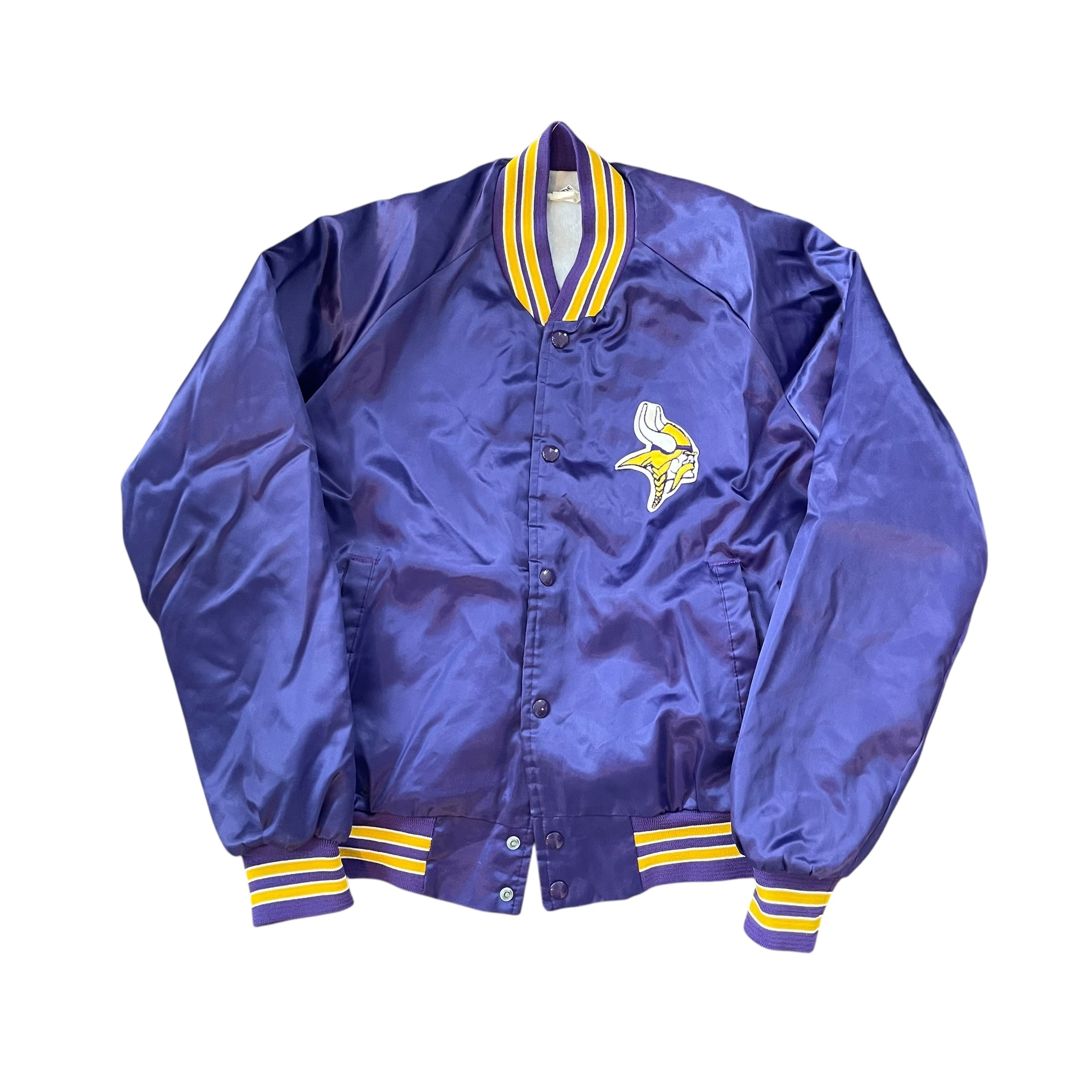 Vintage 80s Chalk Line Minnesota Vikings Satin Bomber Jacket