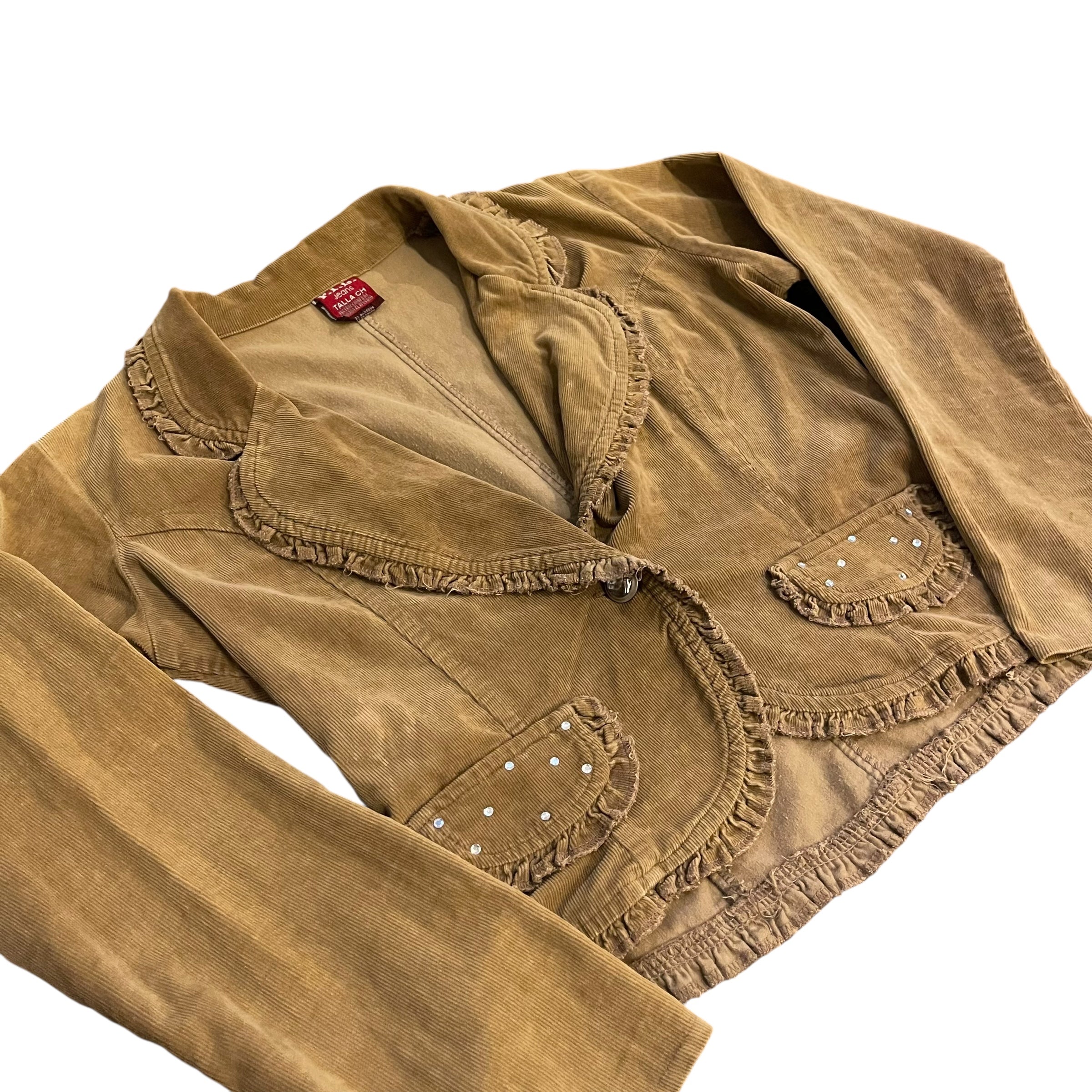 Y2K Long Sleeve FIL Jeans Corduroy Suit Jacket