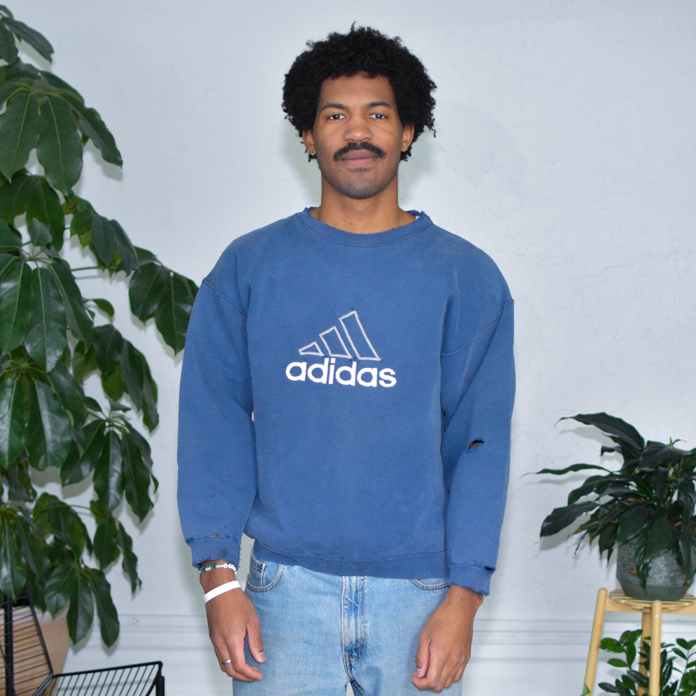 Vintage Adidas Embroidered Logo Crewneck