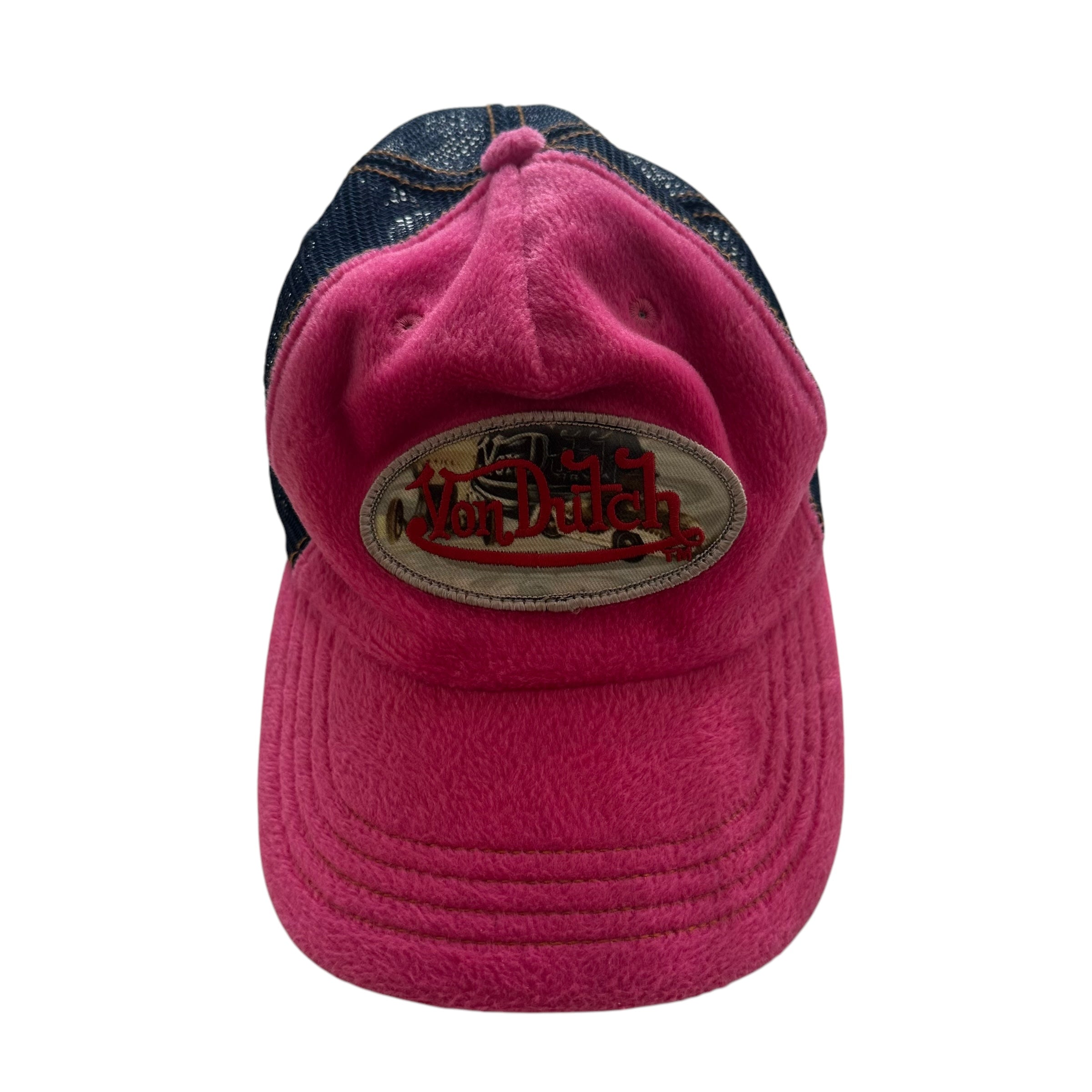 Y2k Von Dutch Pink Velvet Hat