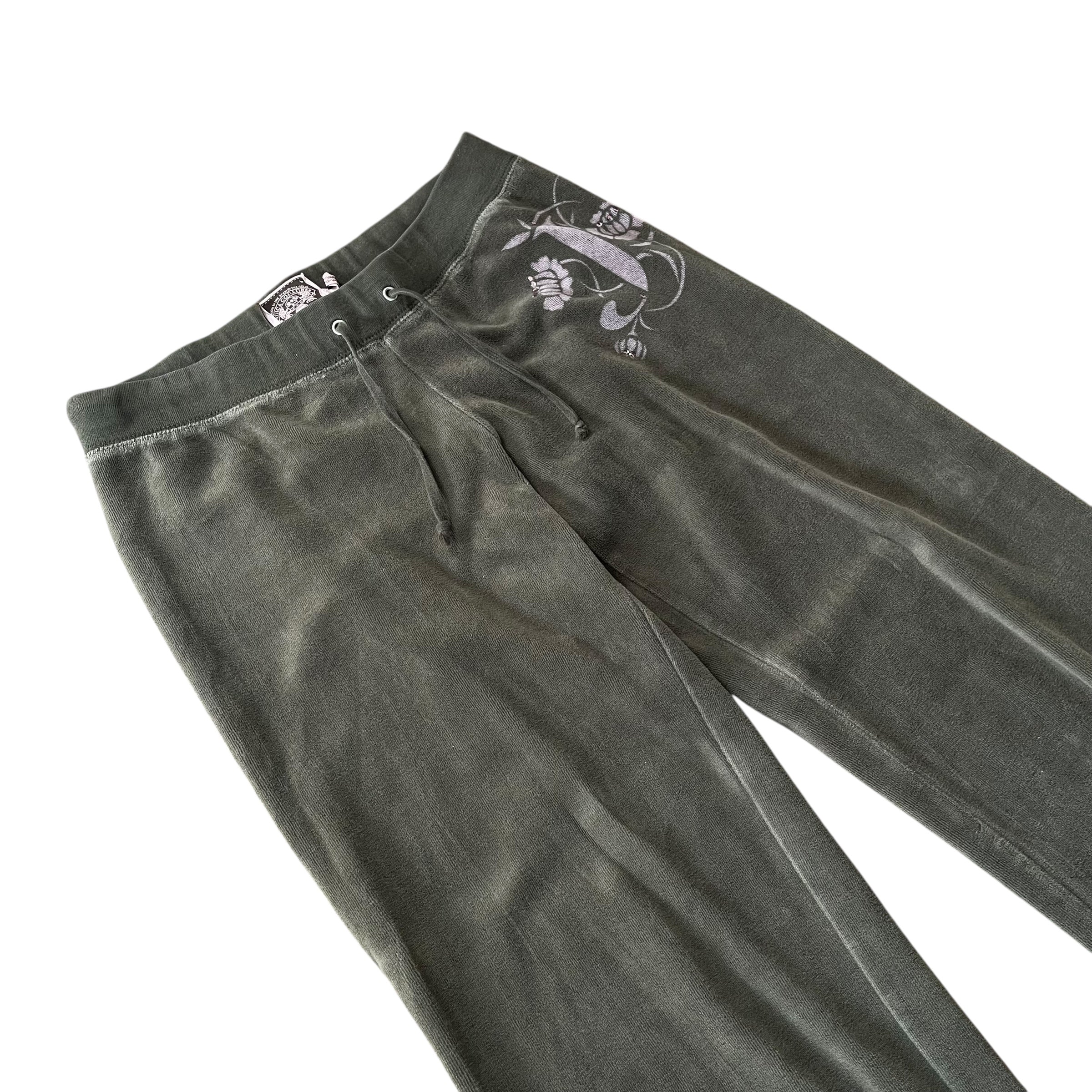 Y2K Juicy Couture Velour Bedazzled Olive Sweatpants