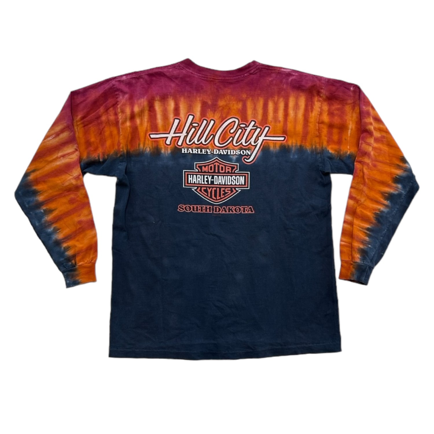 Vintage Harley Davidson Flame Graphic Long Sleeve T-Shirt