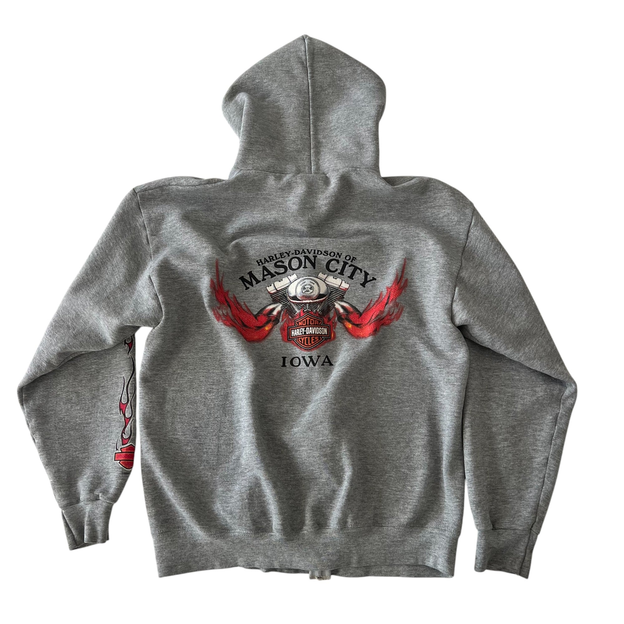 2004 Harley Davidson Orange Flame Zip Up