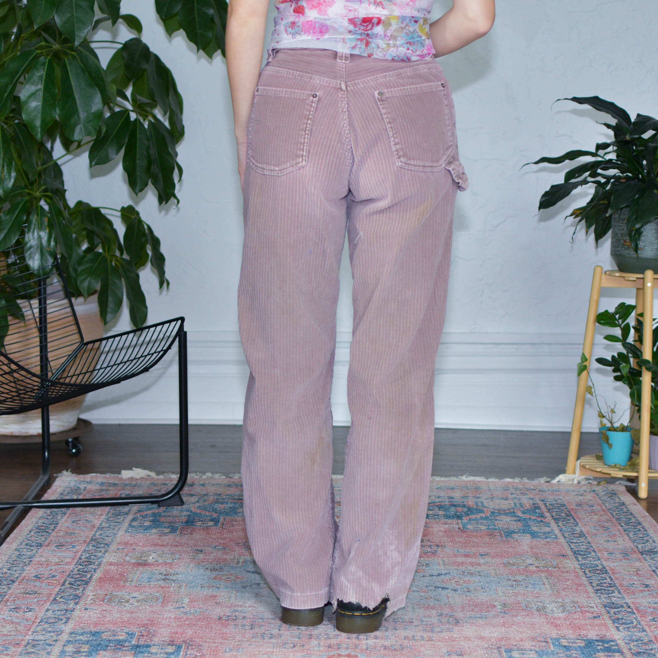 Vintage Silver Jeans Pink Corduroy Wide Leg Pants