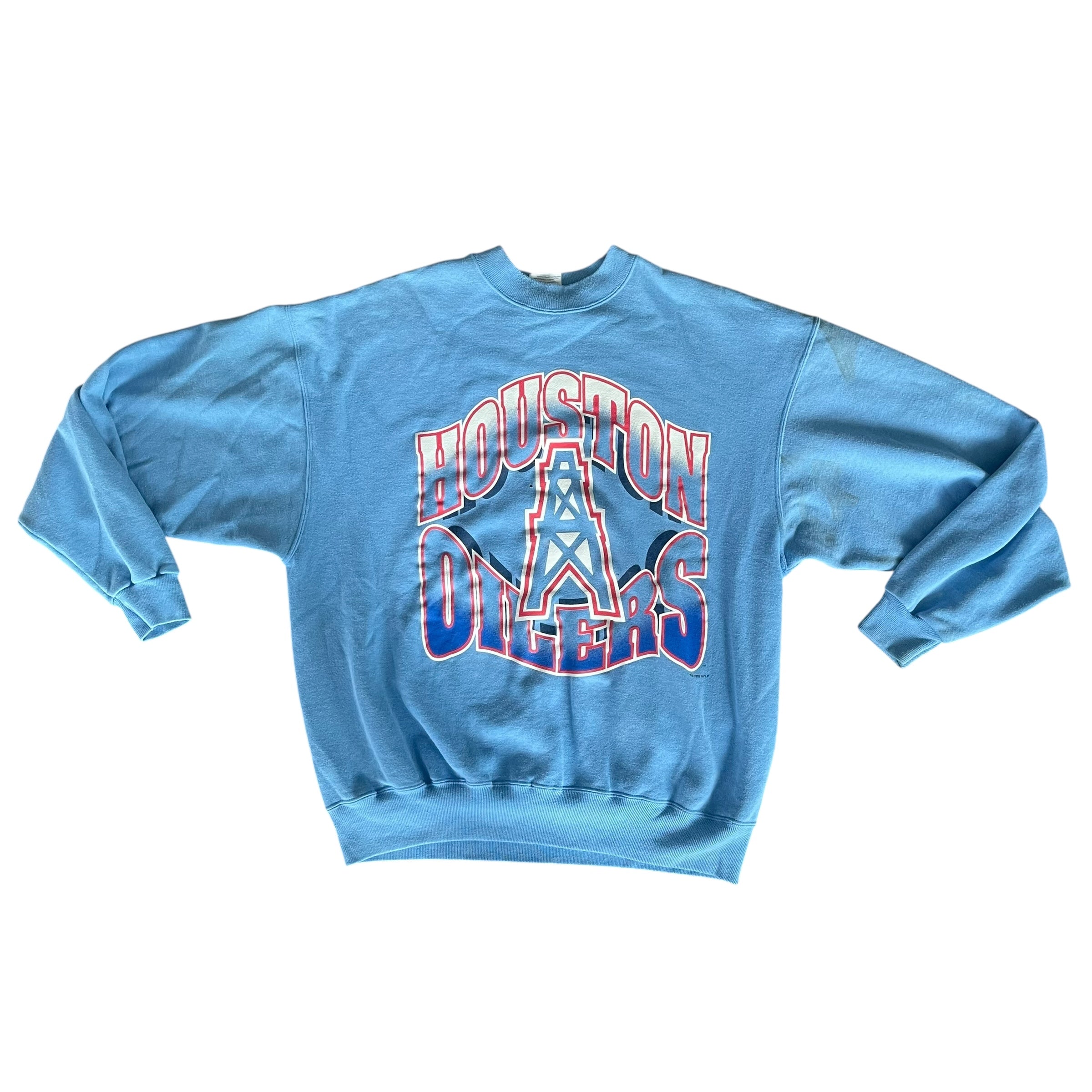 Vintage 1995 Houston Oilers Baby Blue Logo Crewneck