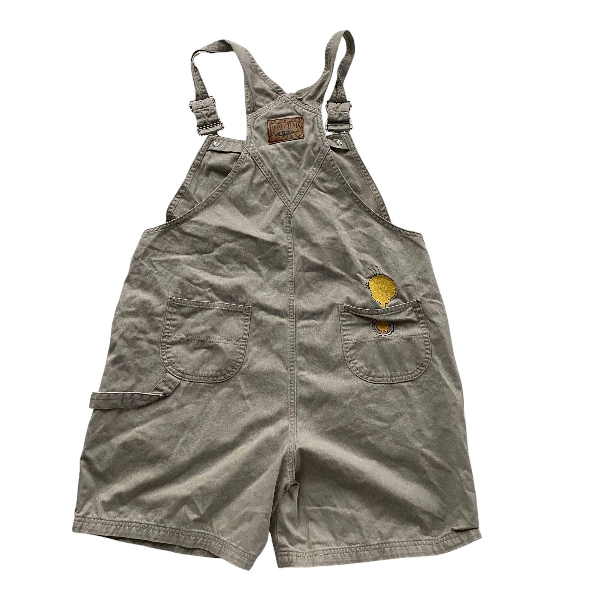 Y2k Warner Bros Tweety Bird Embroidered Overalls