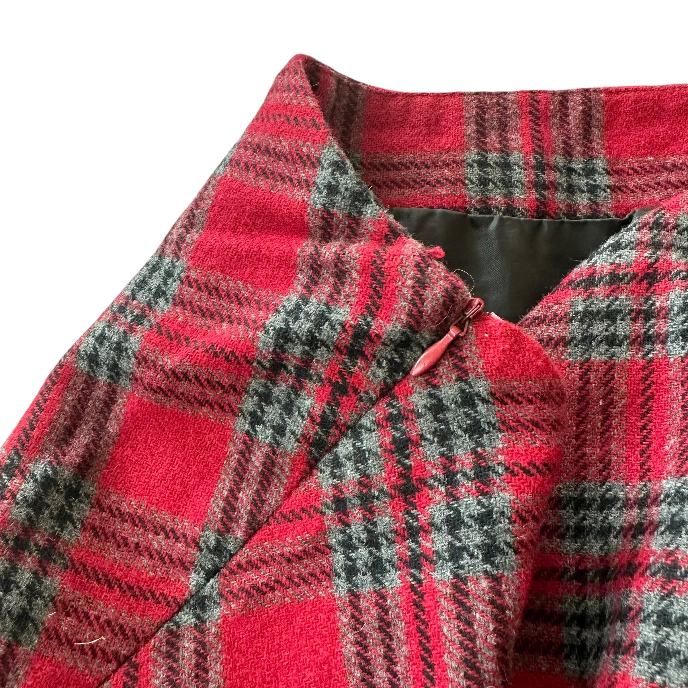 Vintage Red Plaid Mini Skirt