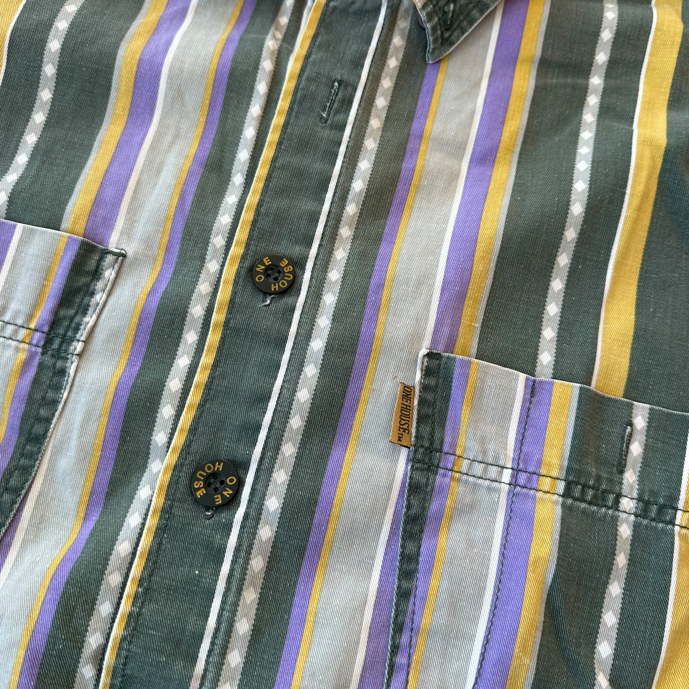 One House Vintage Stripped Button Up Shirt