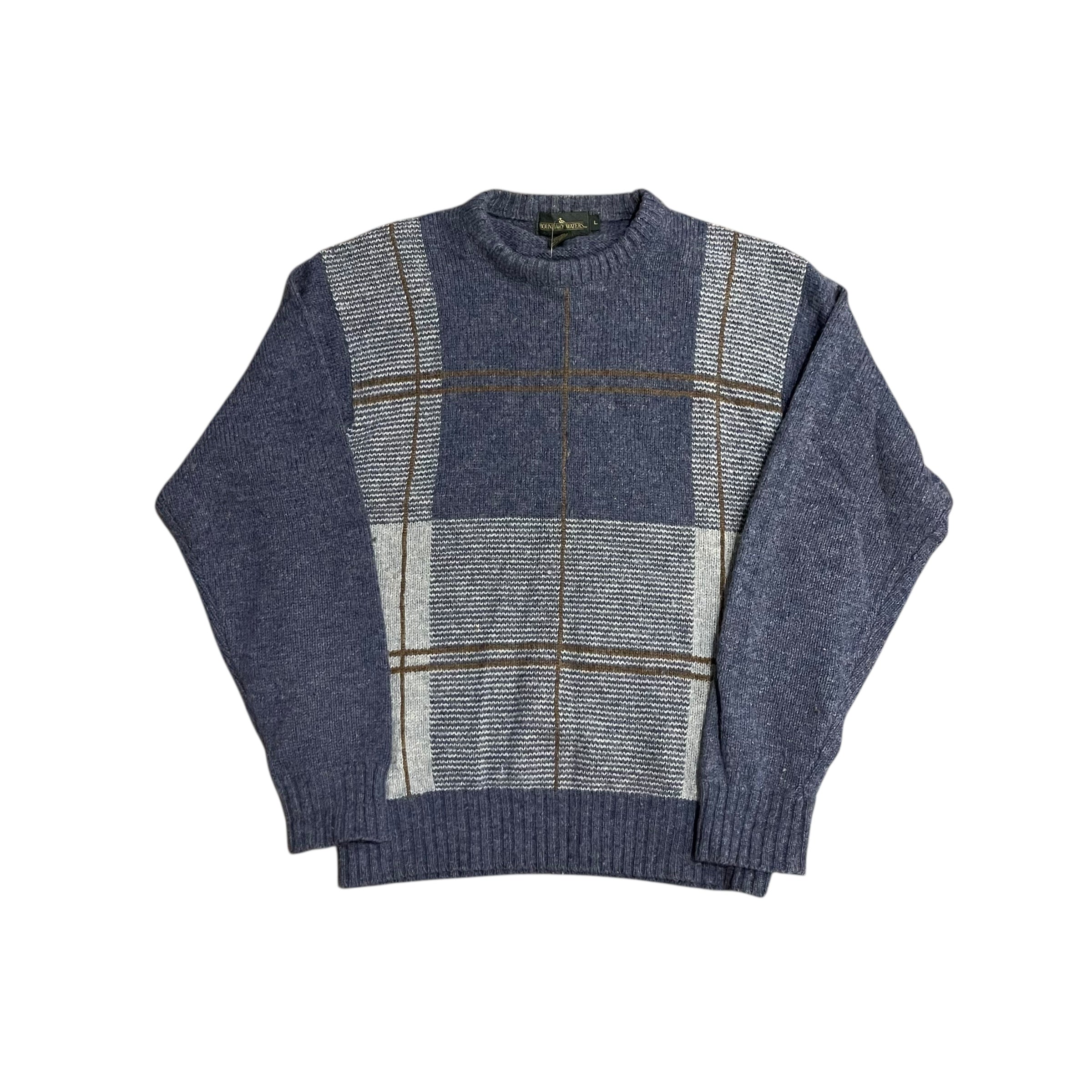 Vintage Boundary Waters Striped Wool Knit Sweater
