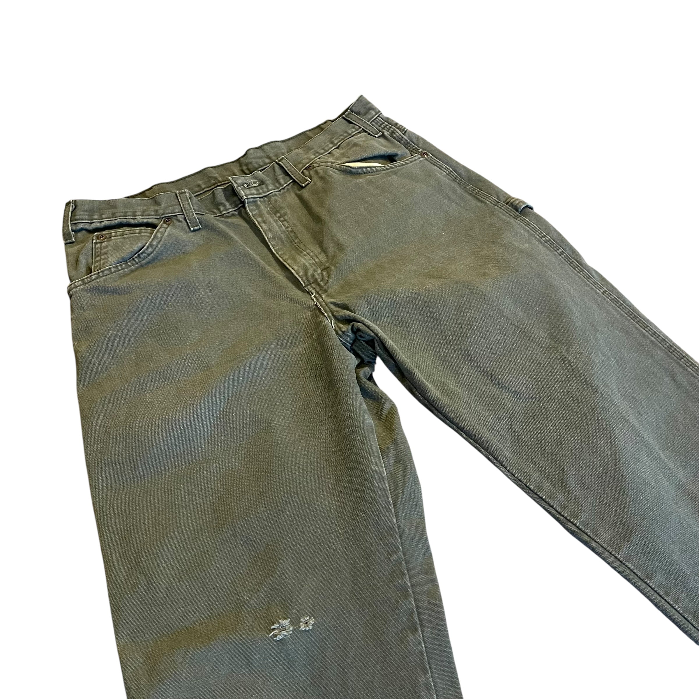 Vintage Distressed Dickies Dark Olive Carpenter Pants