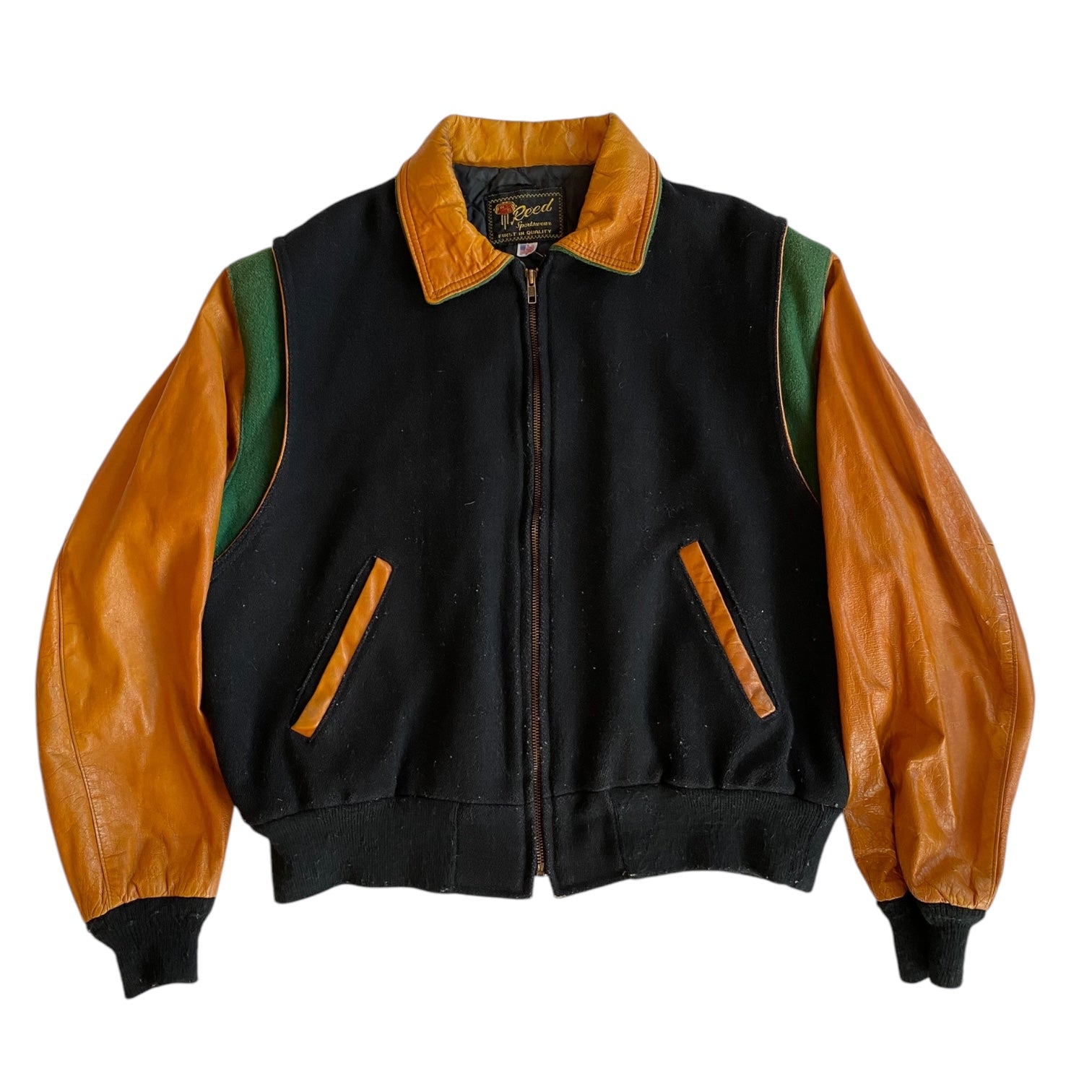 Vintage 90s Reed Sportswear Quilted Letterman Jacket
