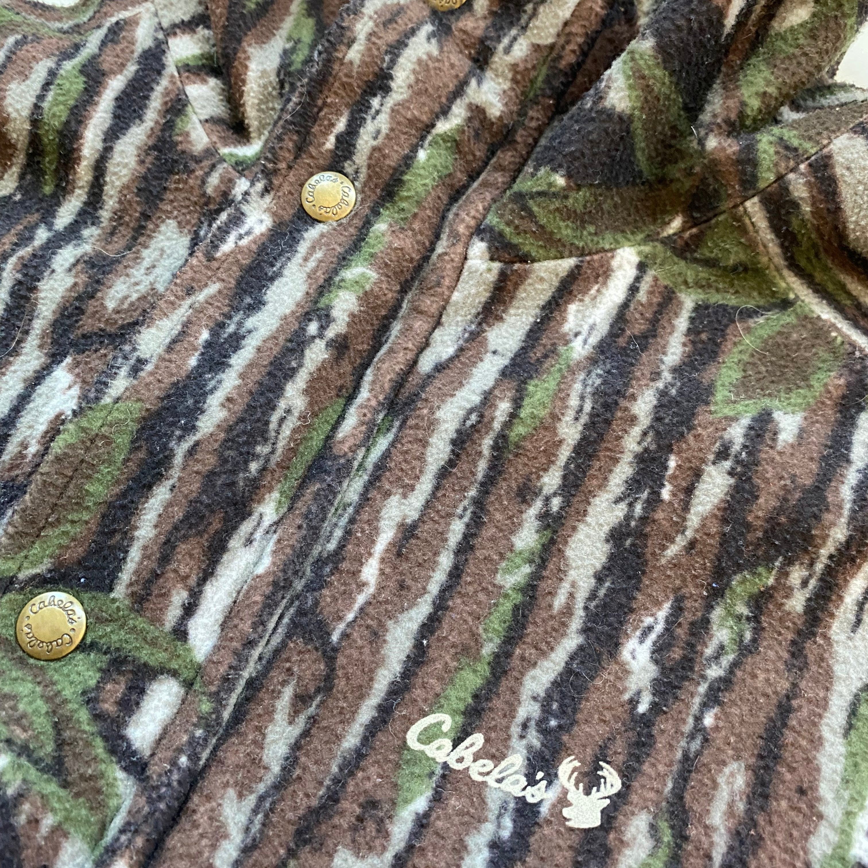 Vintage Cabelas Camo Gortex Fleece Jacket