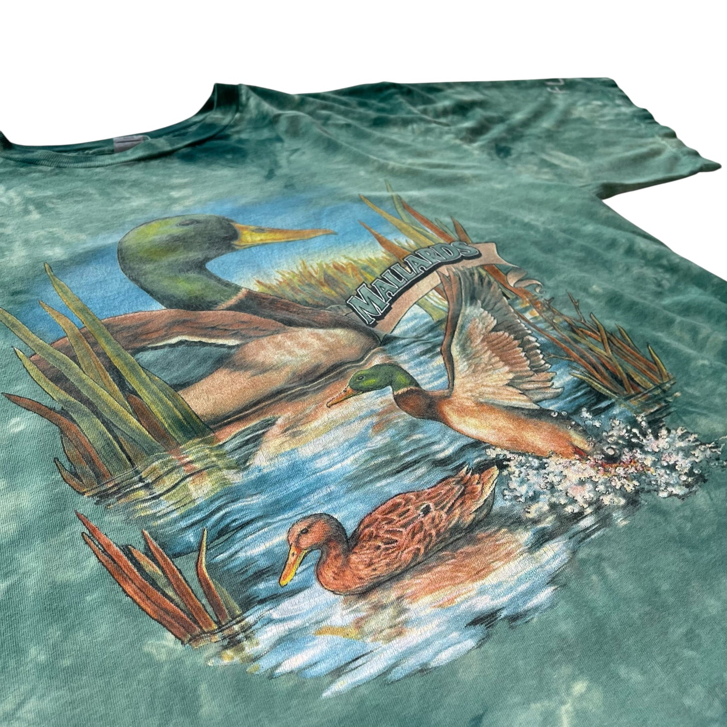 Vintage Green Tie Dye Mallards T-Shirt