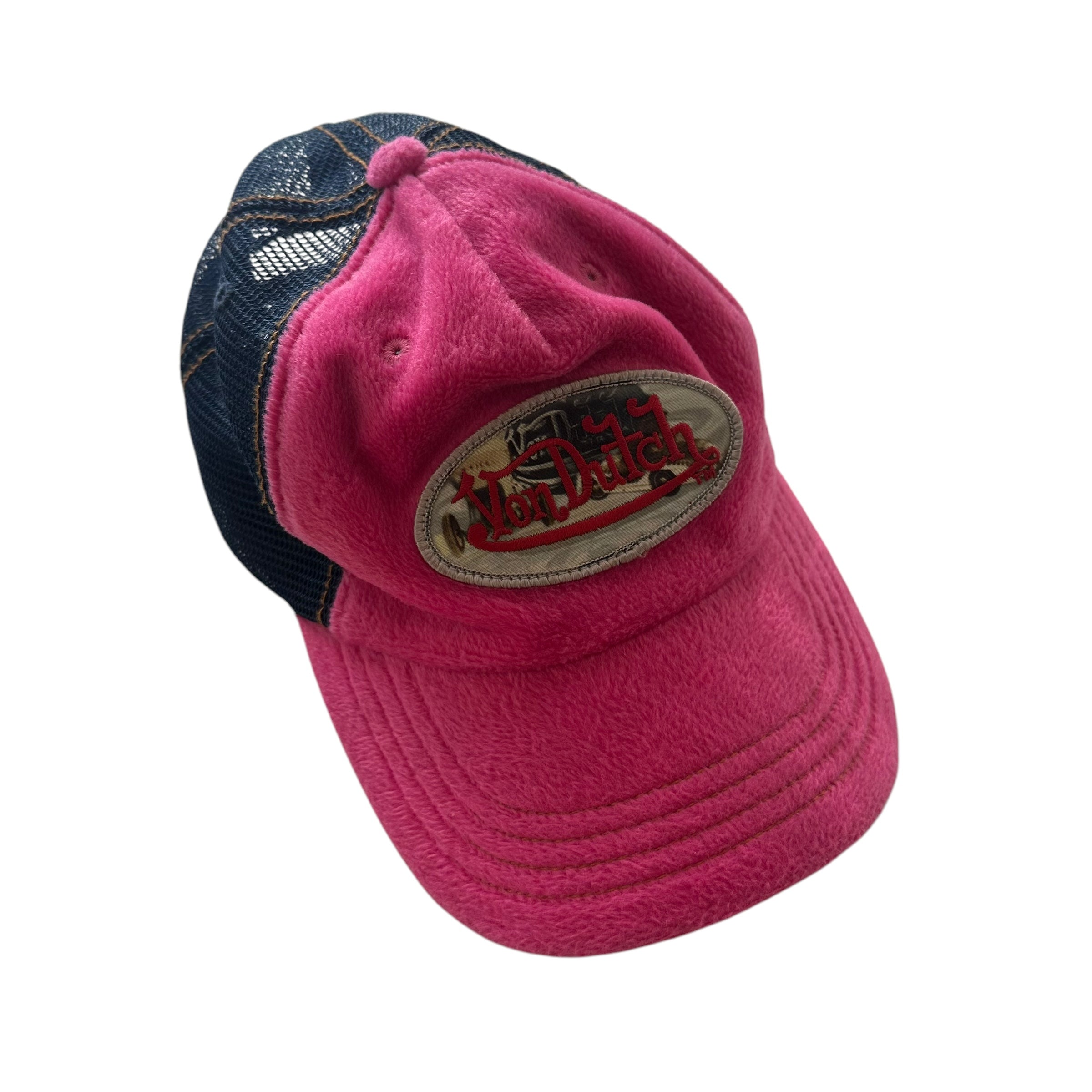 Y2k Von Dutch Pink Velvet Hat