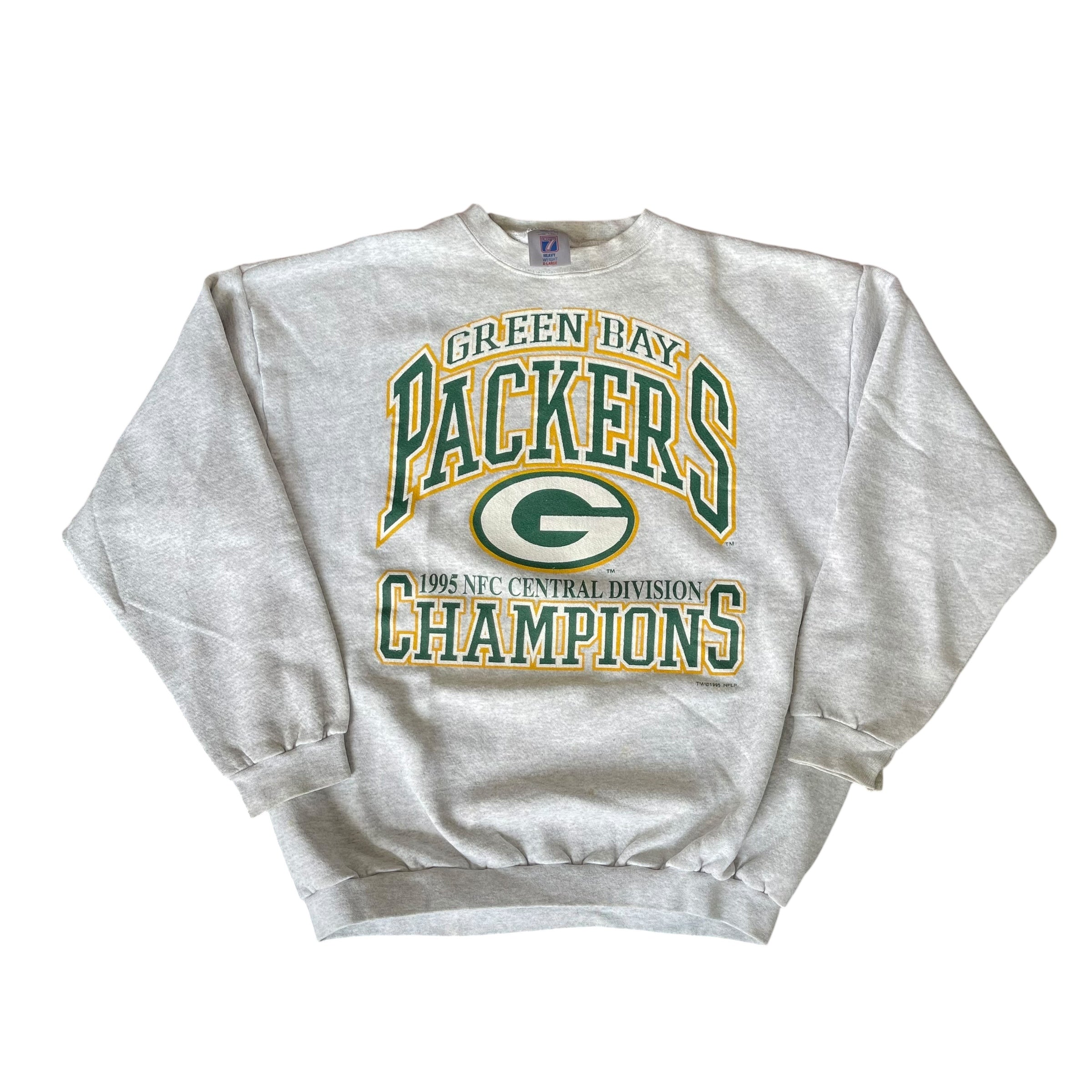 Vintage 1995 Green Bay Packers Central Division Champions Gray Crewneck