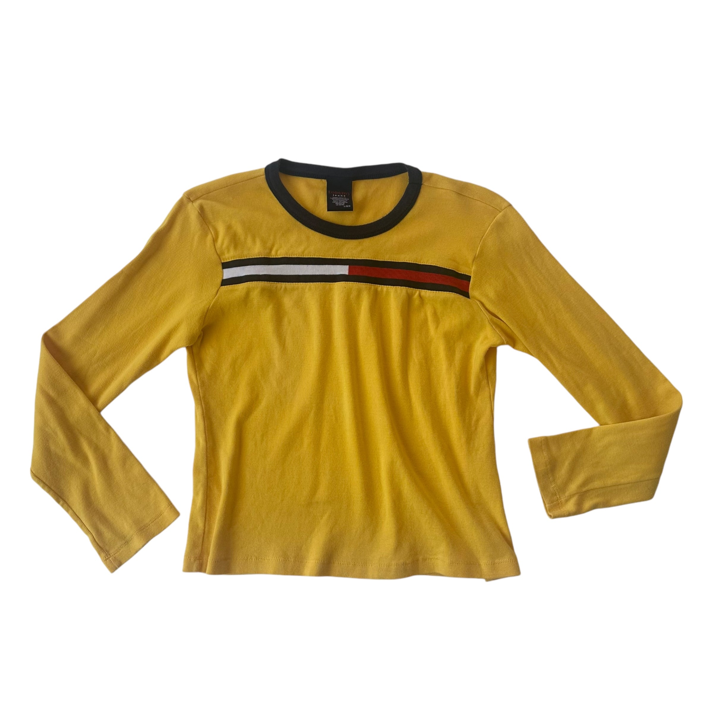 Y2k Tommy Jeans Yellow Femme Long Sleeve