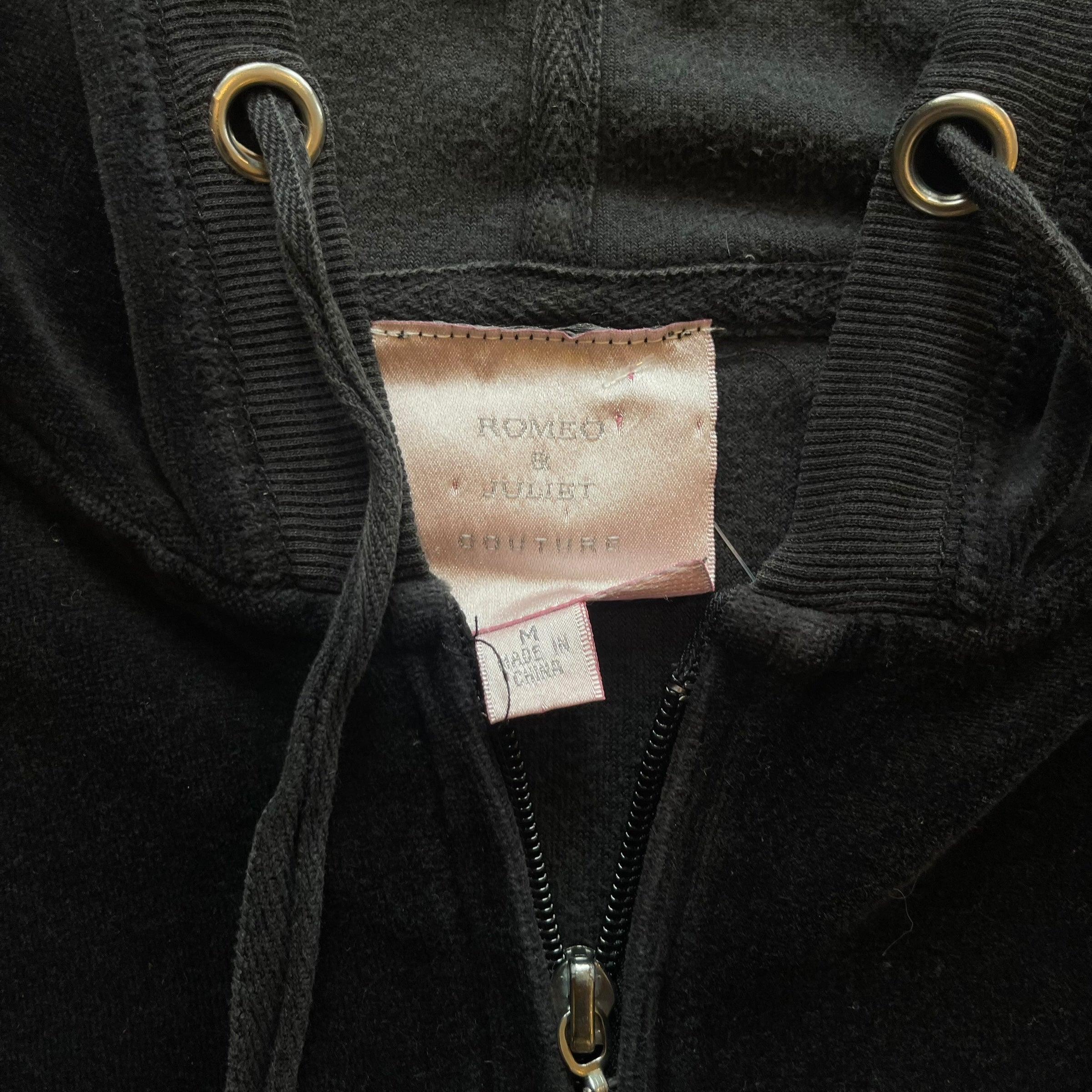 Y2K Romeo & Juliet Couture Bedazzled Velour Hoodie
