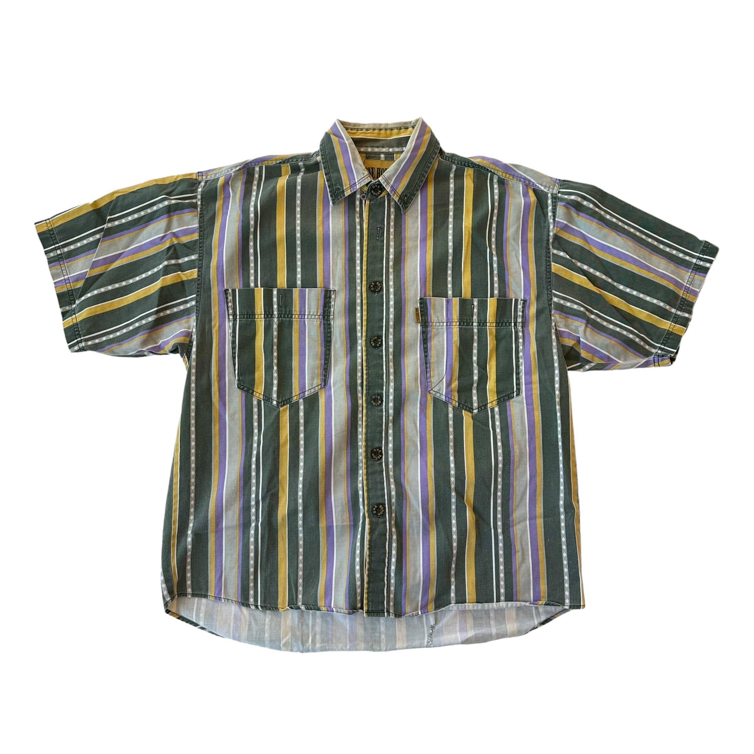 One House Vintage Stripped Button Up Shirt