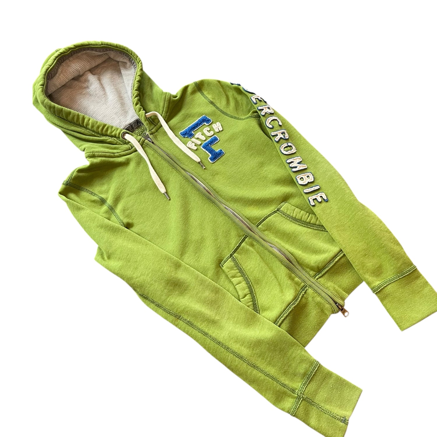 Y2K Abercrombie & Fitch Long-Sleeve Green Hoodie