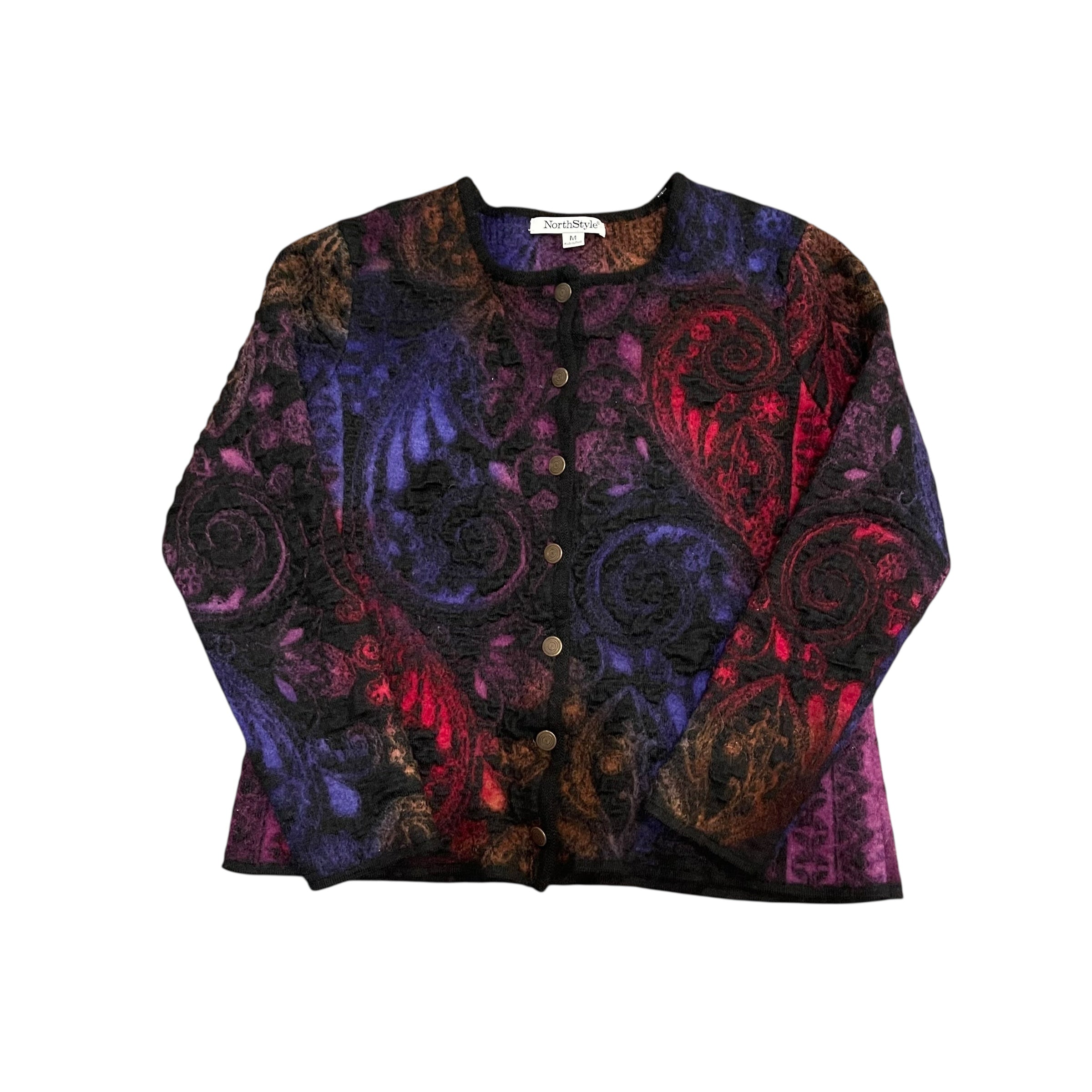 Vintage Femme Alpaca Wool Button-up Cardigan