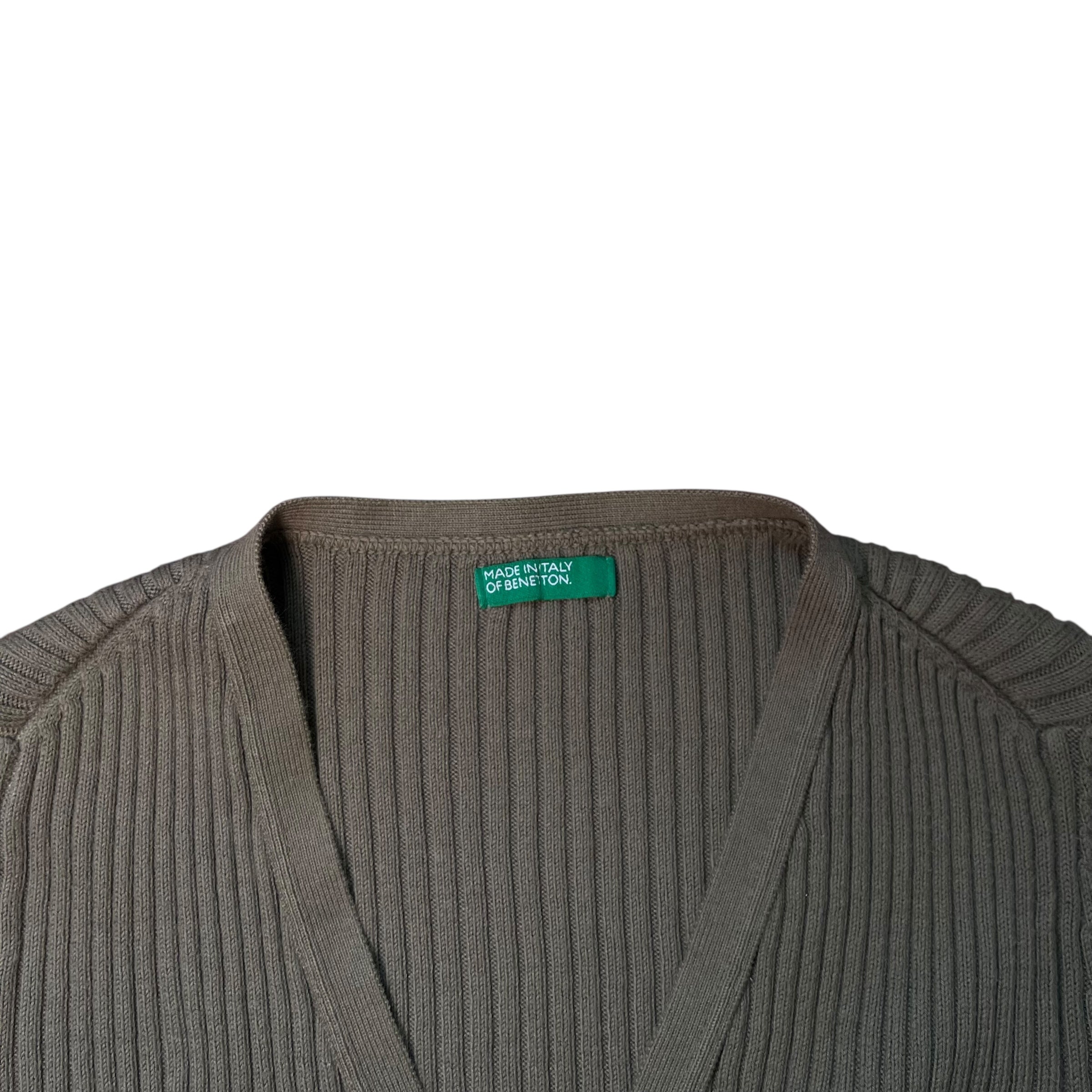 Vintage United Colors of Benetton Olive Ribbed Cardigan