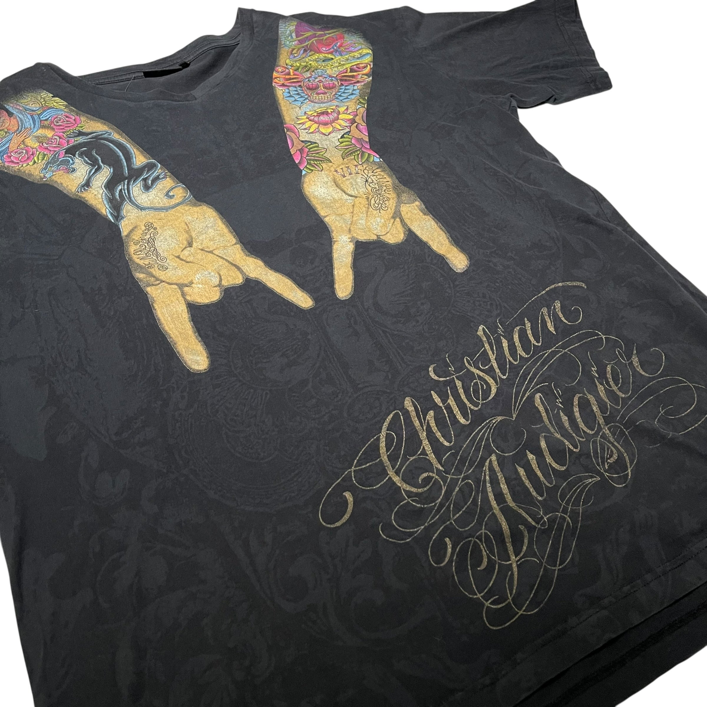 Vintage Y2K Christian Audigier Tattoos T-Shirt