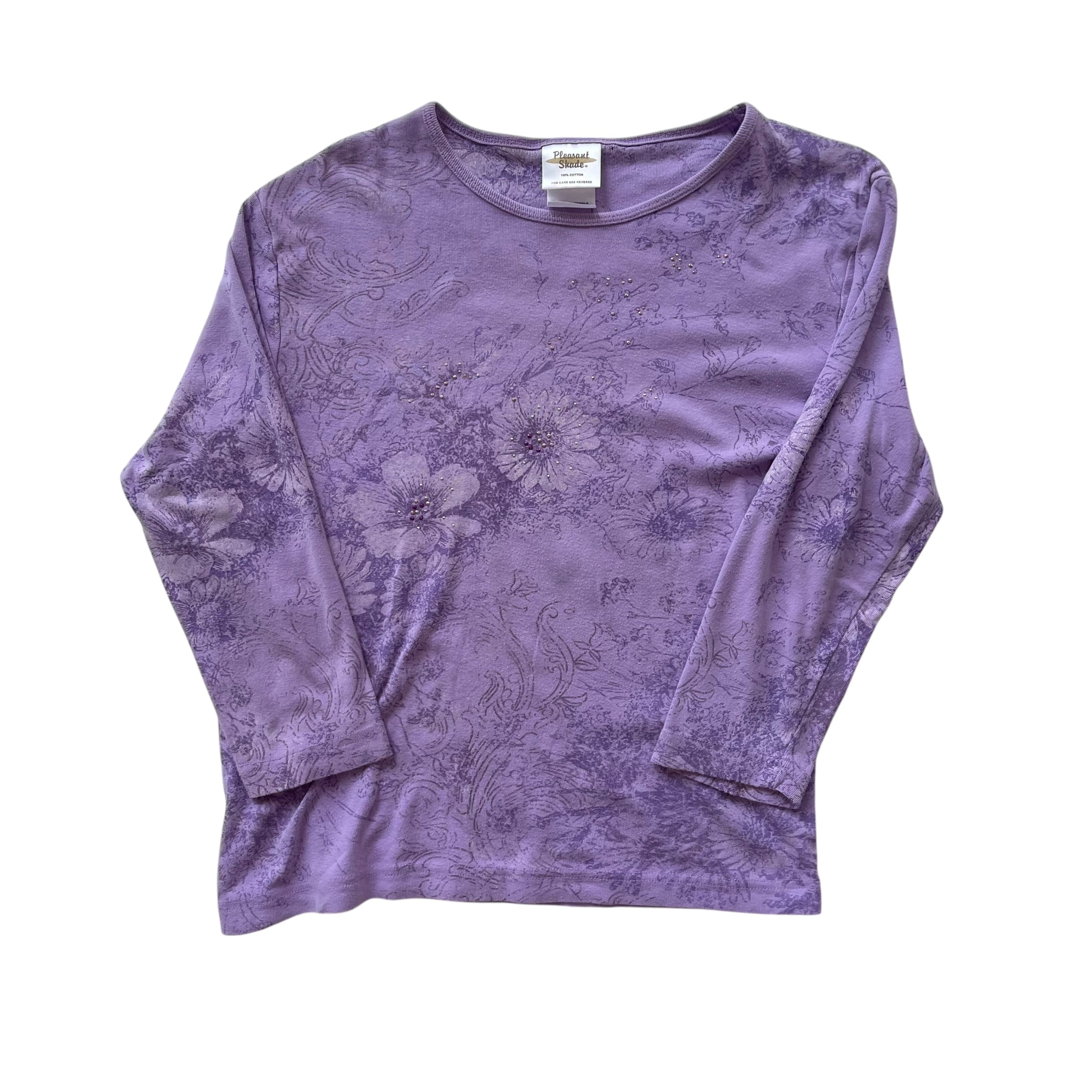 Y2K Pleasant Shade Floral Long Sleeve Femme Top