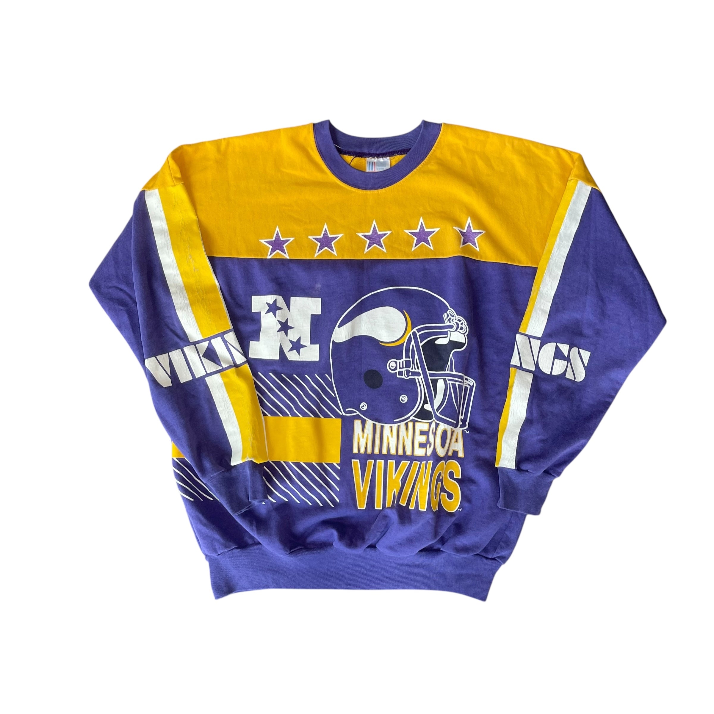 Vintage 90s Minnesota Vikings All-Over-Print Sweatshirt