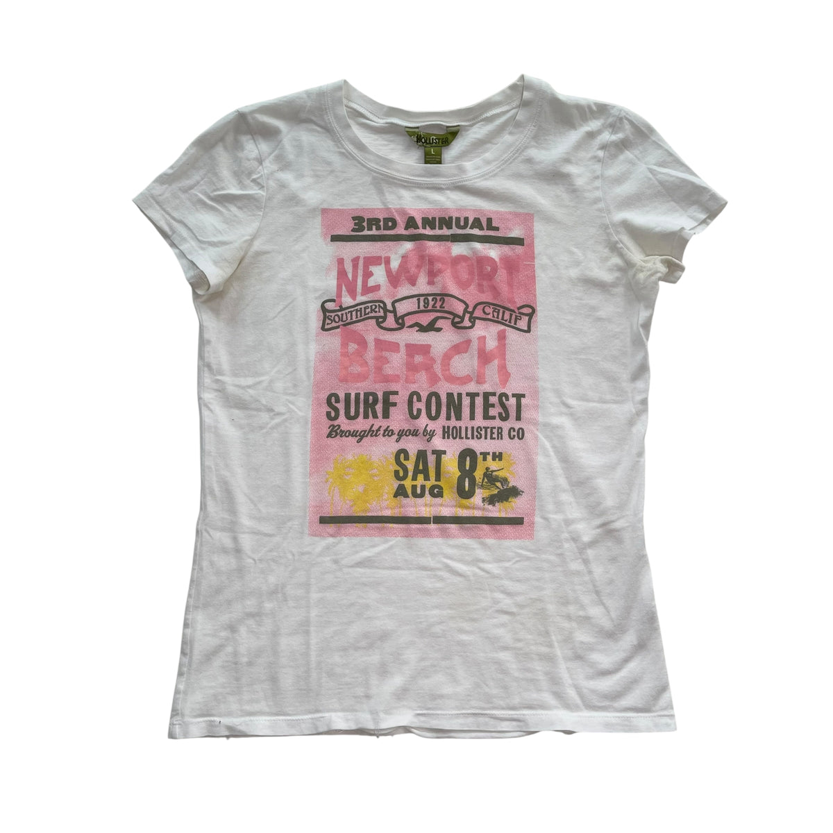 Vintage Y2K Hollister Co. Femme Graphic T-Shirt (White)