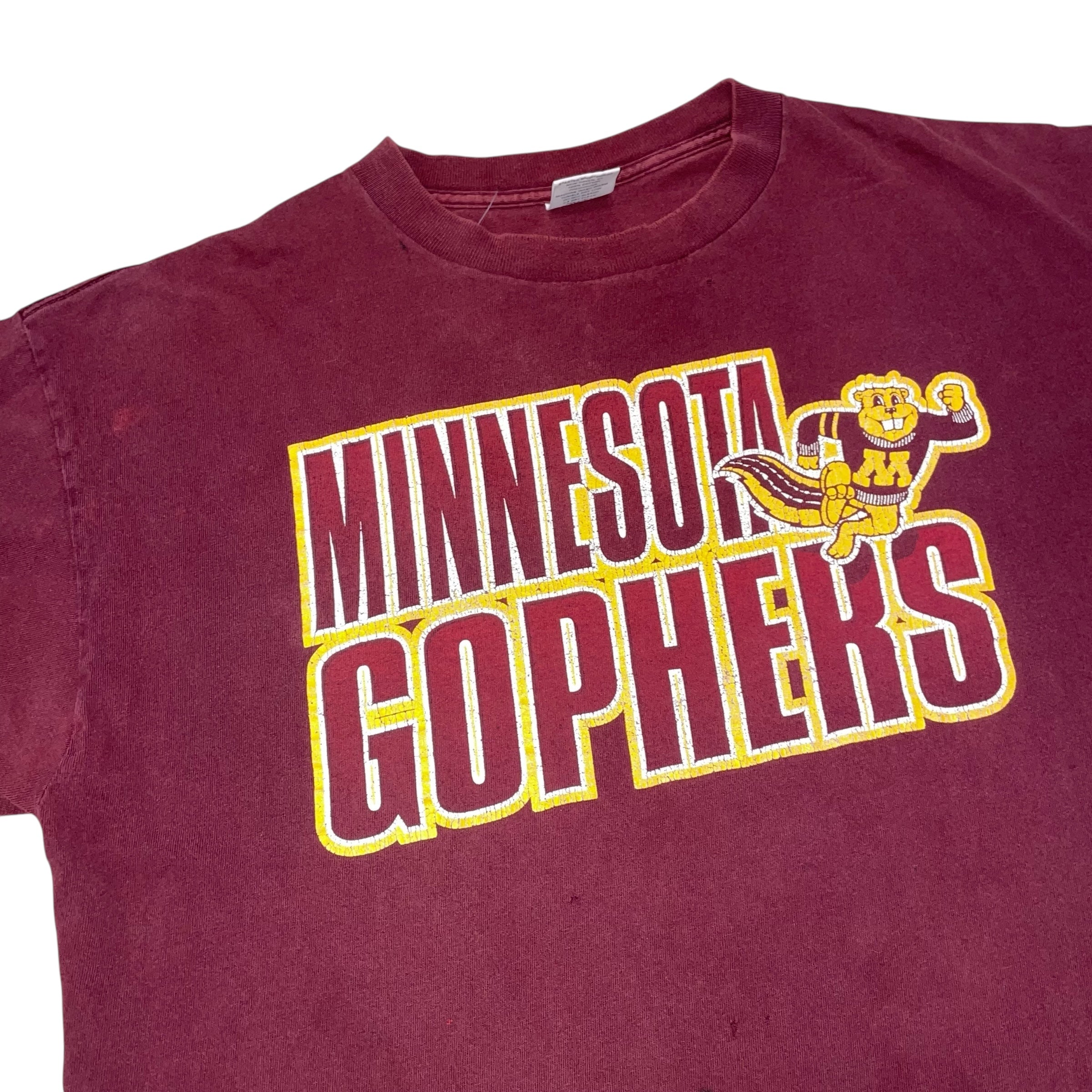 Vintage University of Minnesota Gophers Distressed Maroon Graph T-Shirt