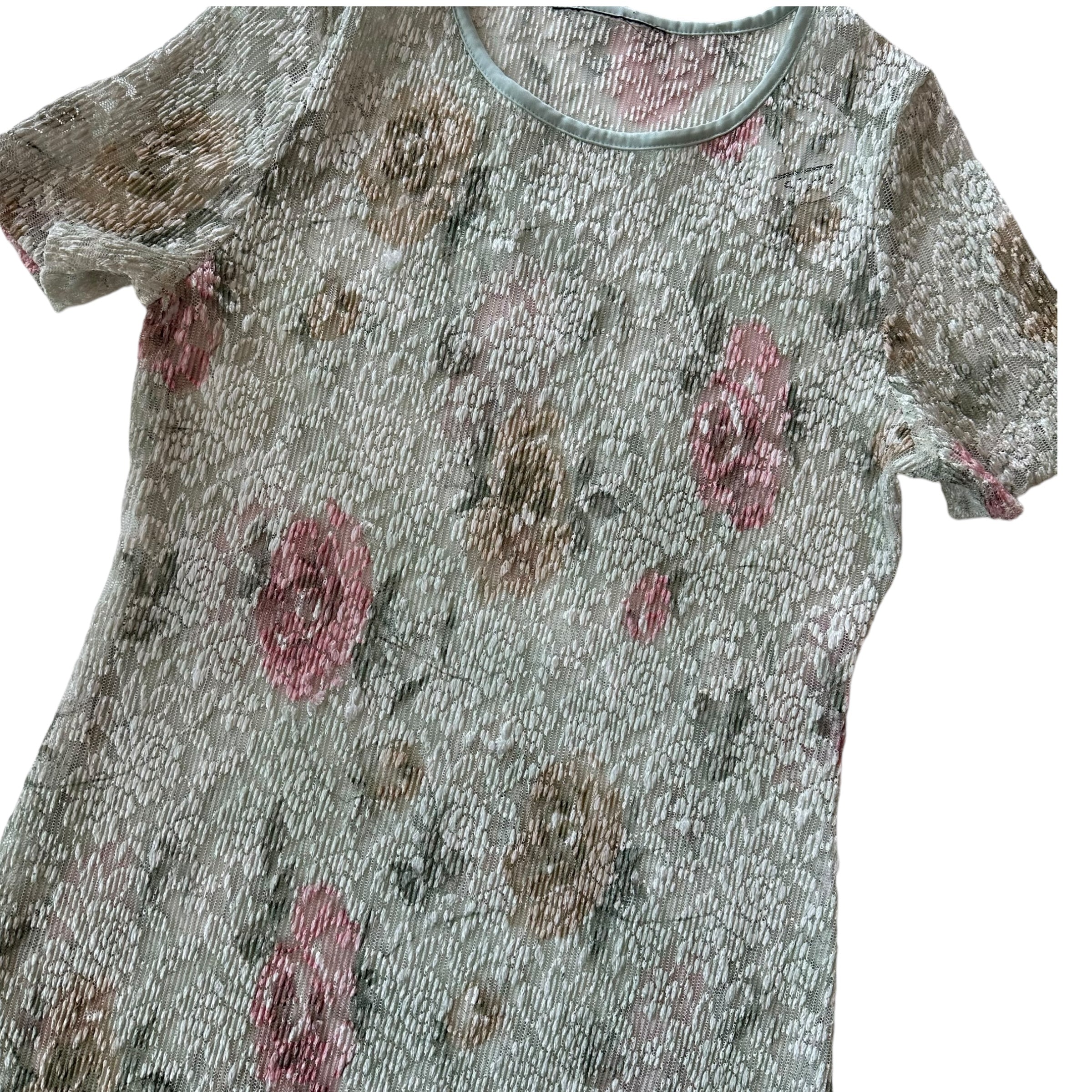 Vintage Floral Sheer Dress