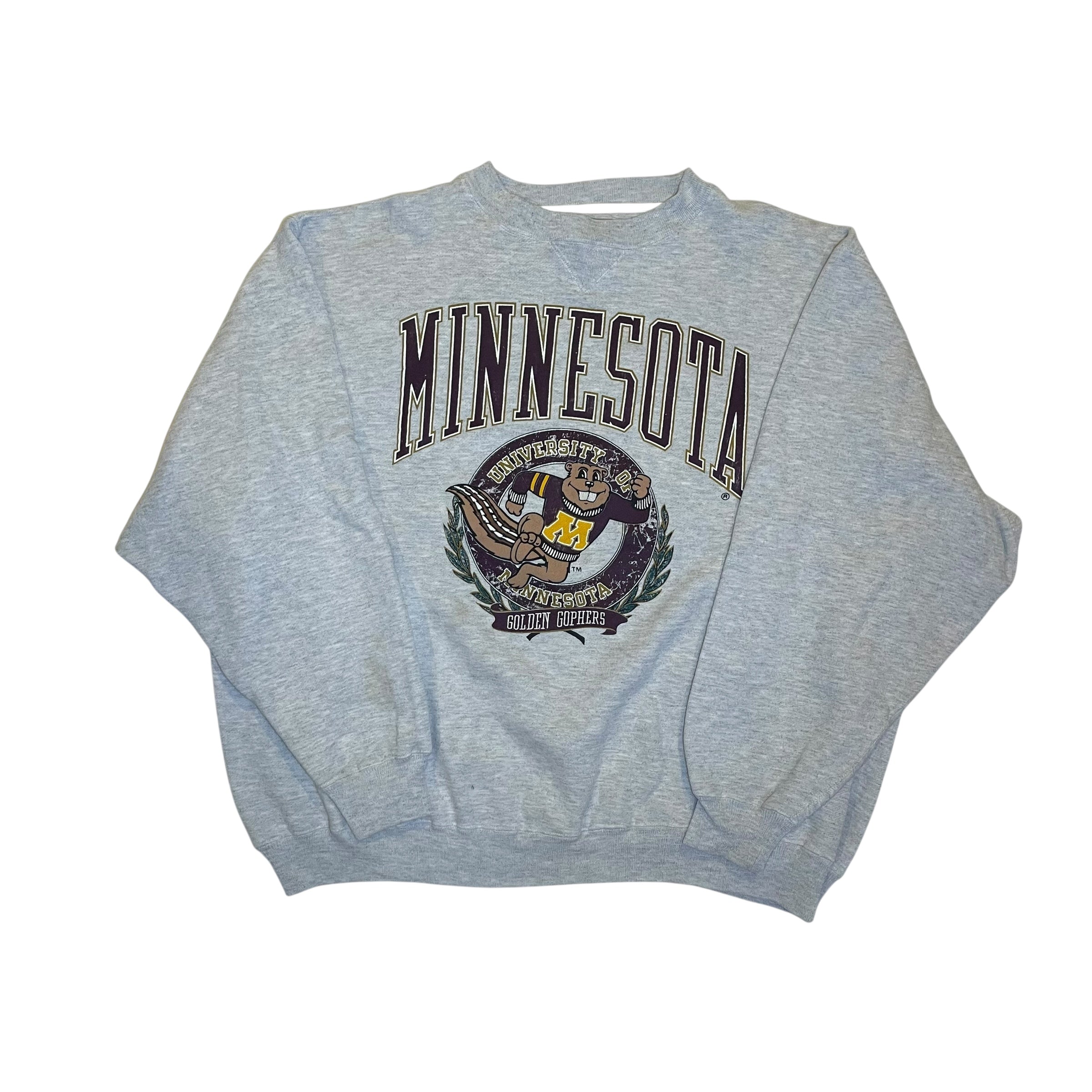 Vintage 90s University of Minnesota Gophers Gray Crewneck