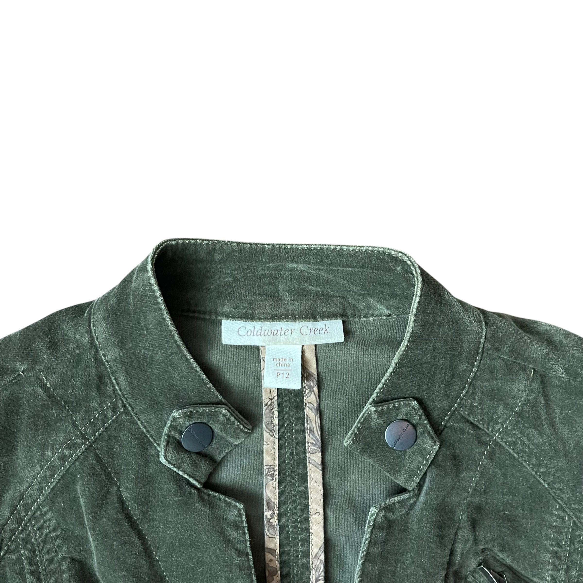 Vintage Y2K Silver Jeans Green Corduroy Suit Jacket