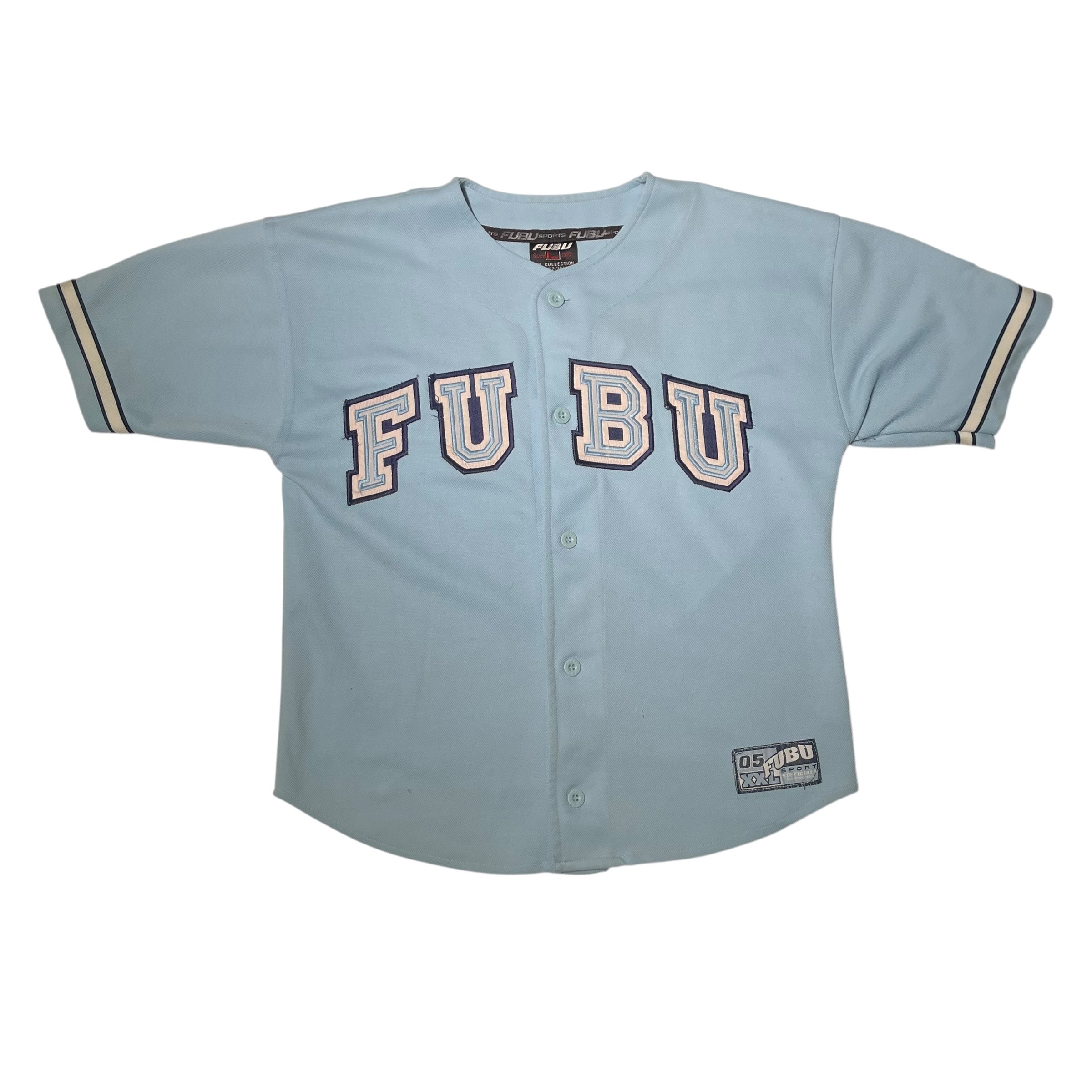 Vintage Y2K FUBU Baby Blue Baseball Jersey