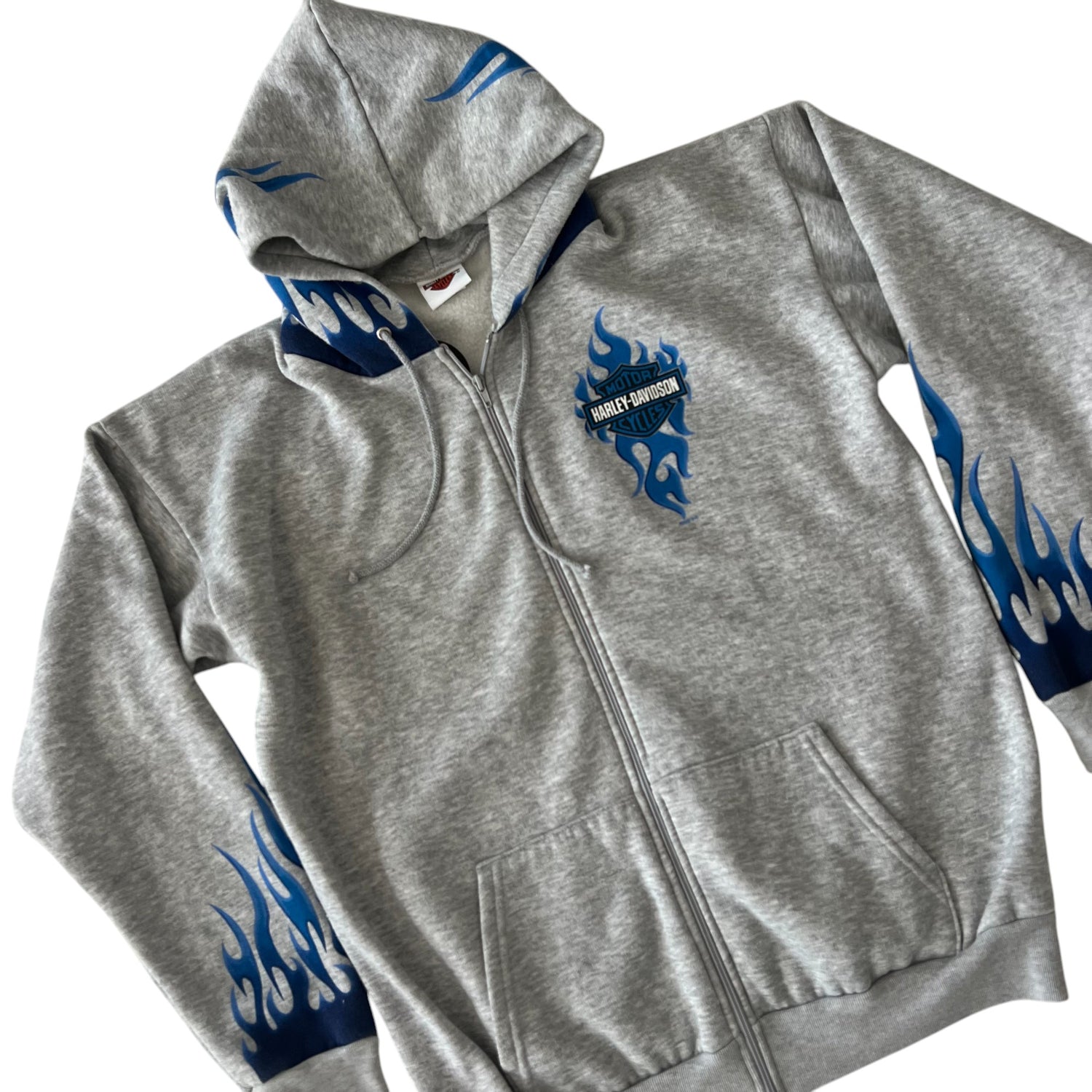 2006 Harley Davidson Blue Flame Zip Up