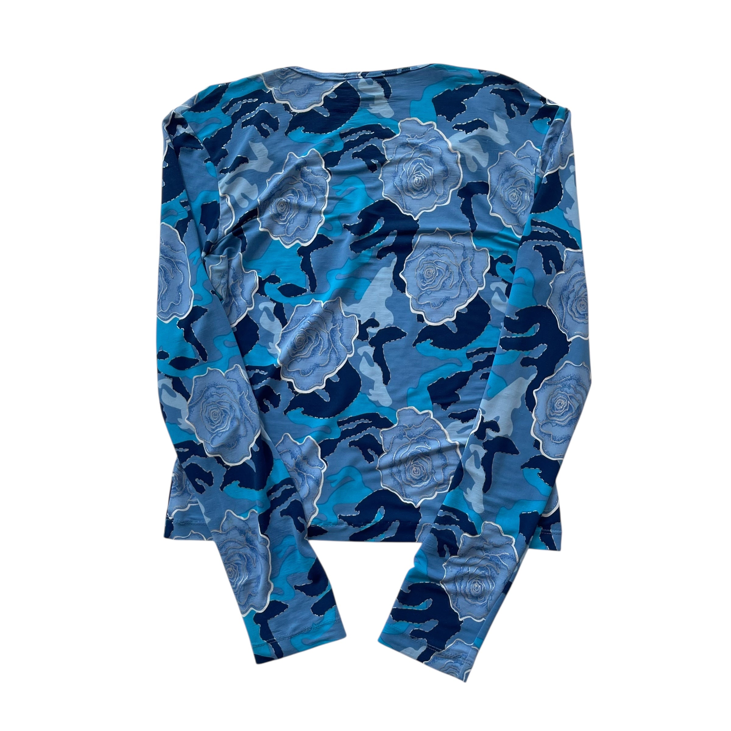Y2K Xhilaration Blue Long Sleeve V-Neck Blouse