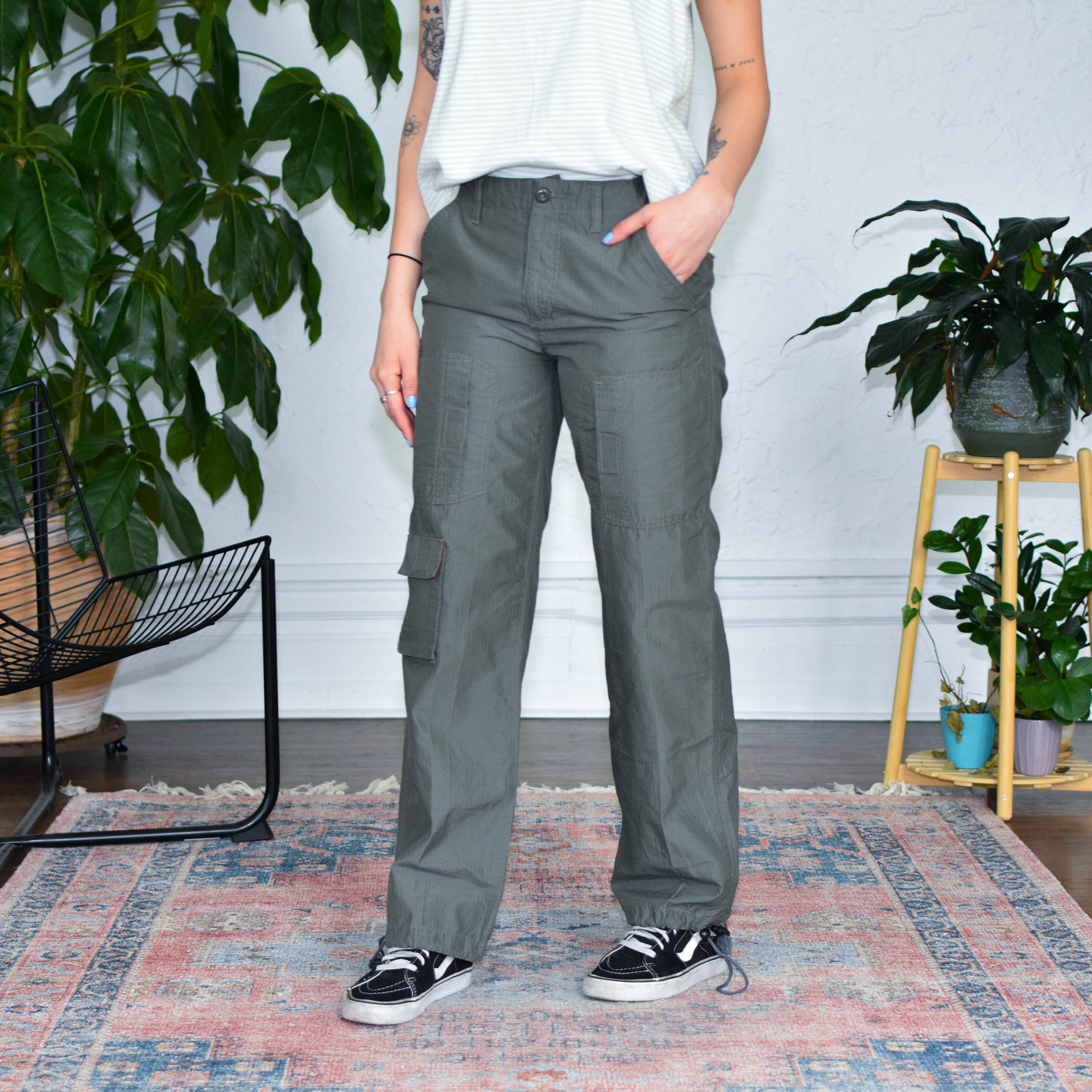 Y2k Xhilaration Green Track Pants