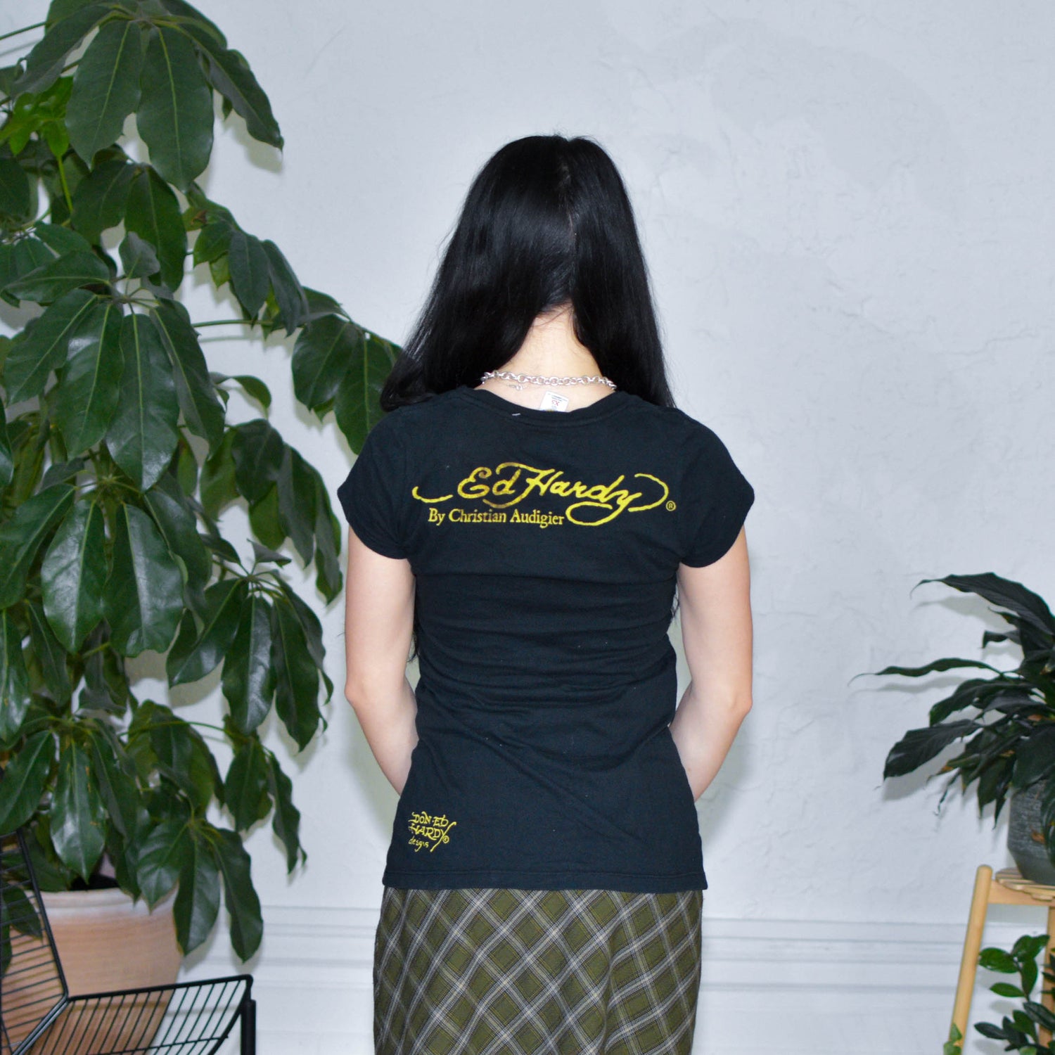 Y2k Ed Hardy Black Femme Top