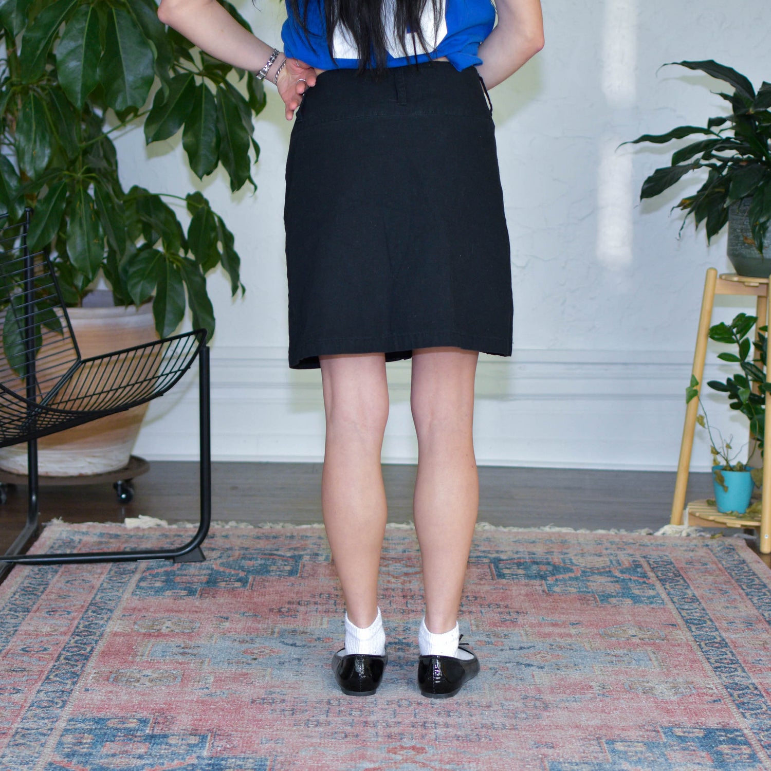 Vintage Black Pleated Mini Skirt