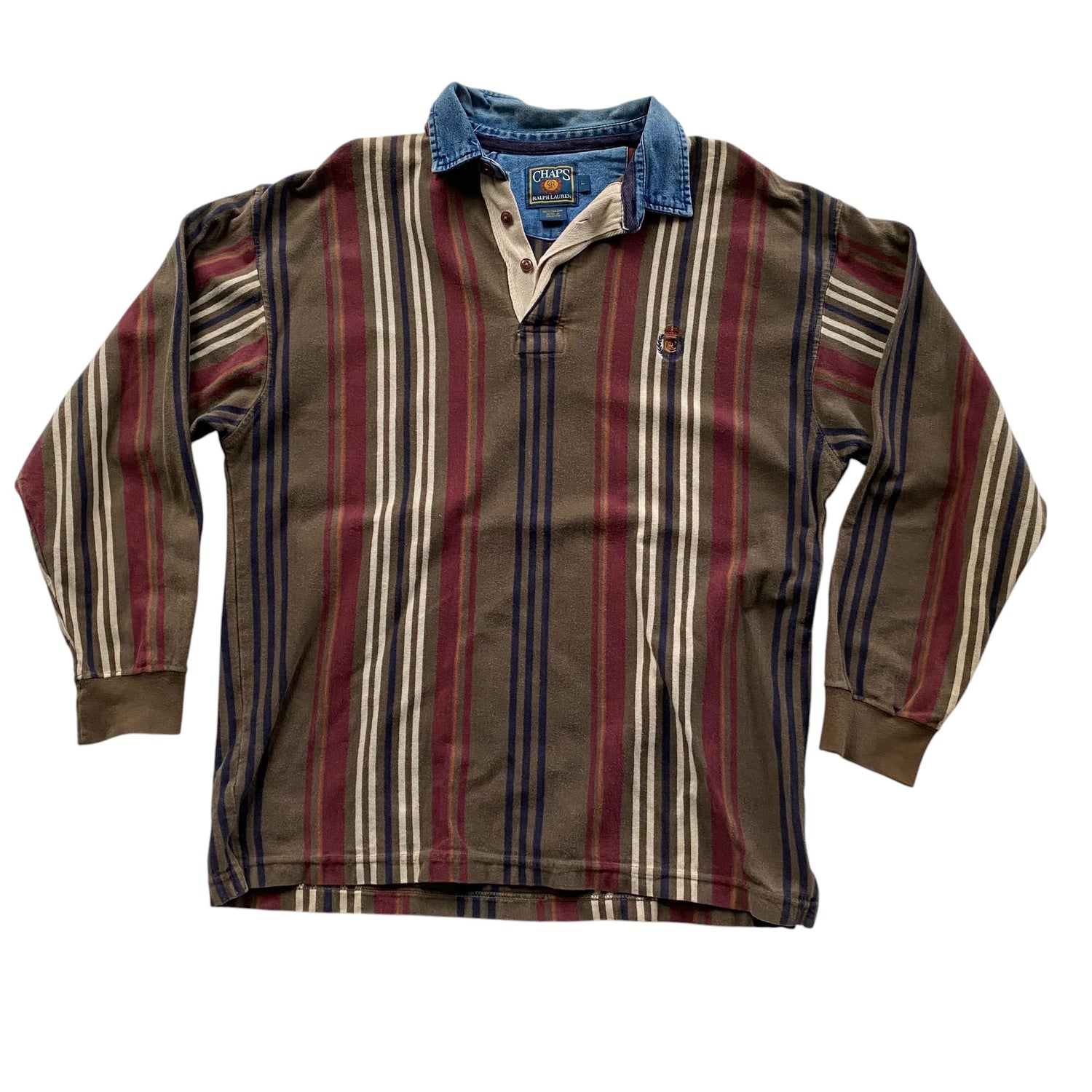 Vintage Chaps by Ralph Lauren Striped Polo