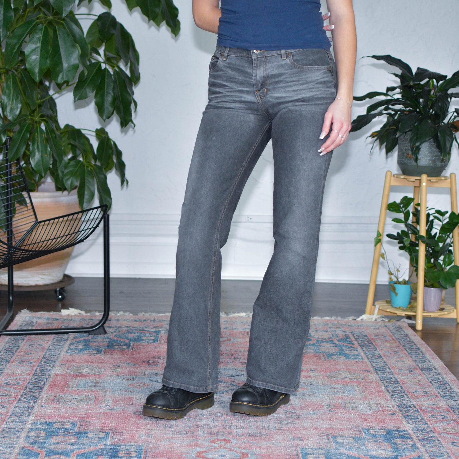 Y2k Guess Grey Faded Flare Jeans