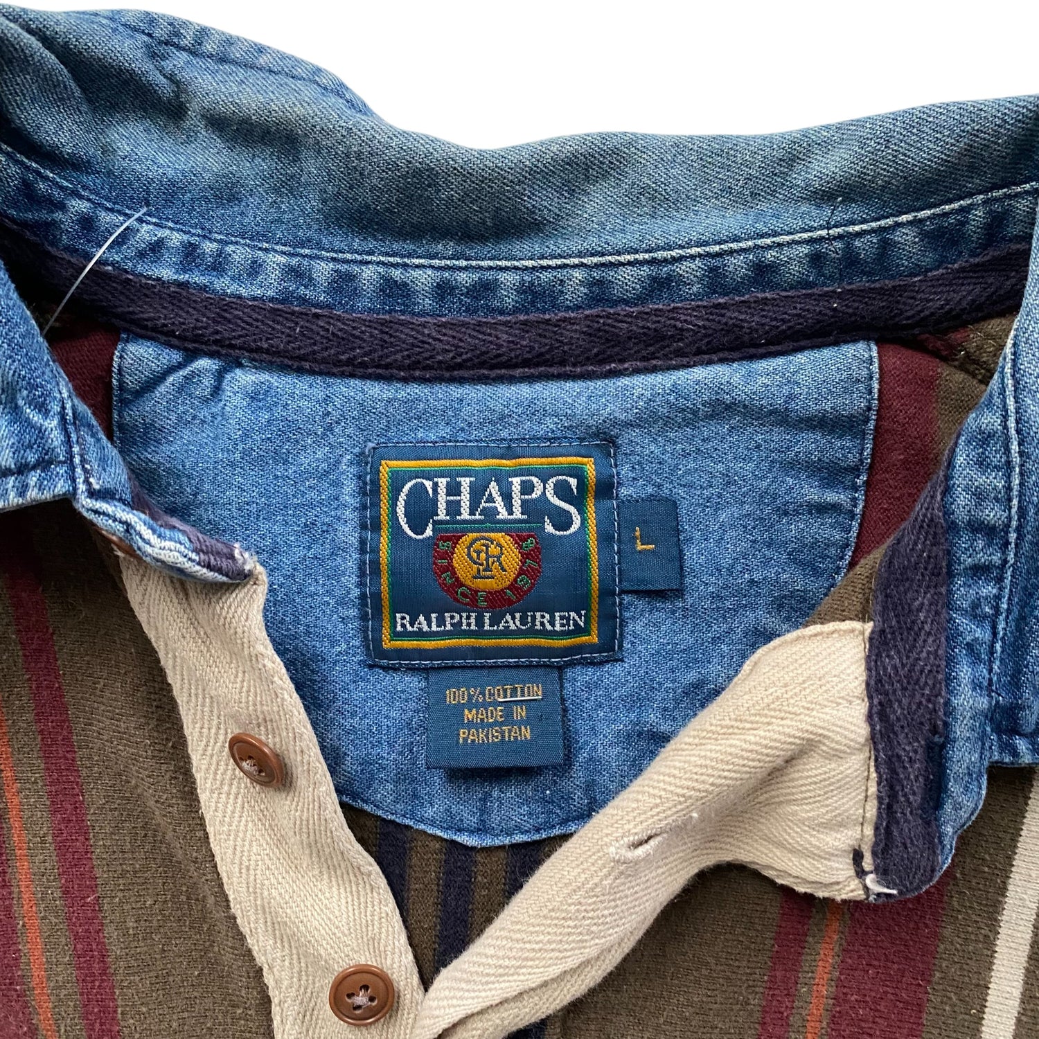 Vintage Chaps by Ralph Lauren Striped Polo