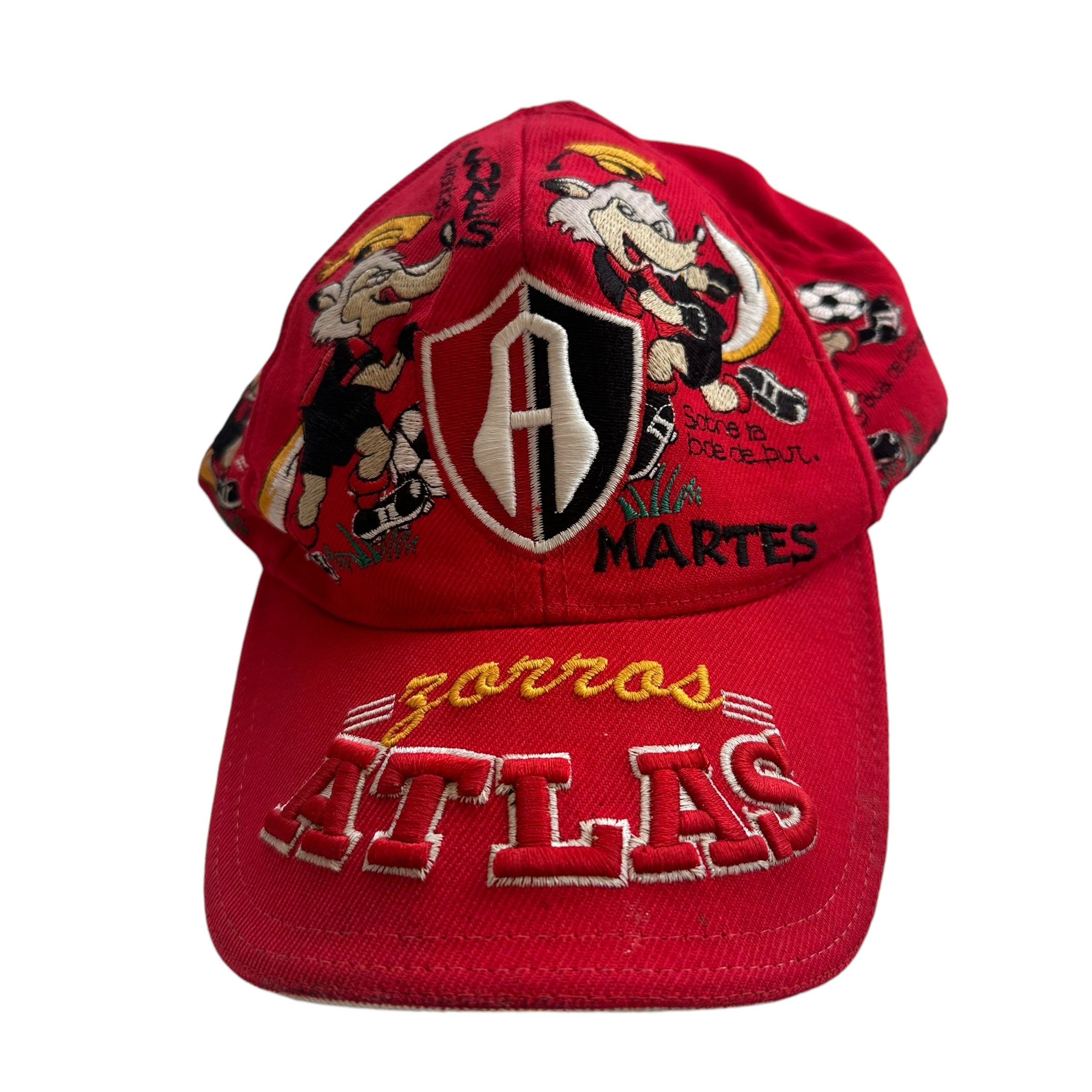 Vintage Y2k Zorros de Atlas All Over Embroidered Soccer Hat