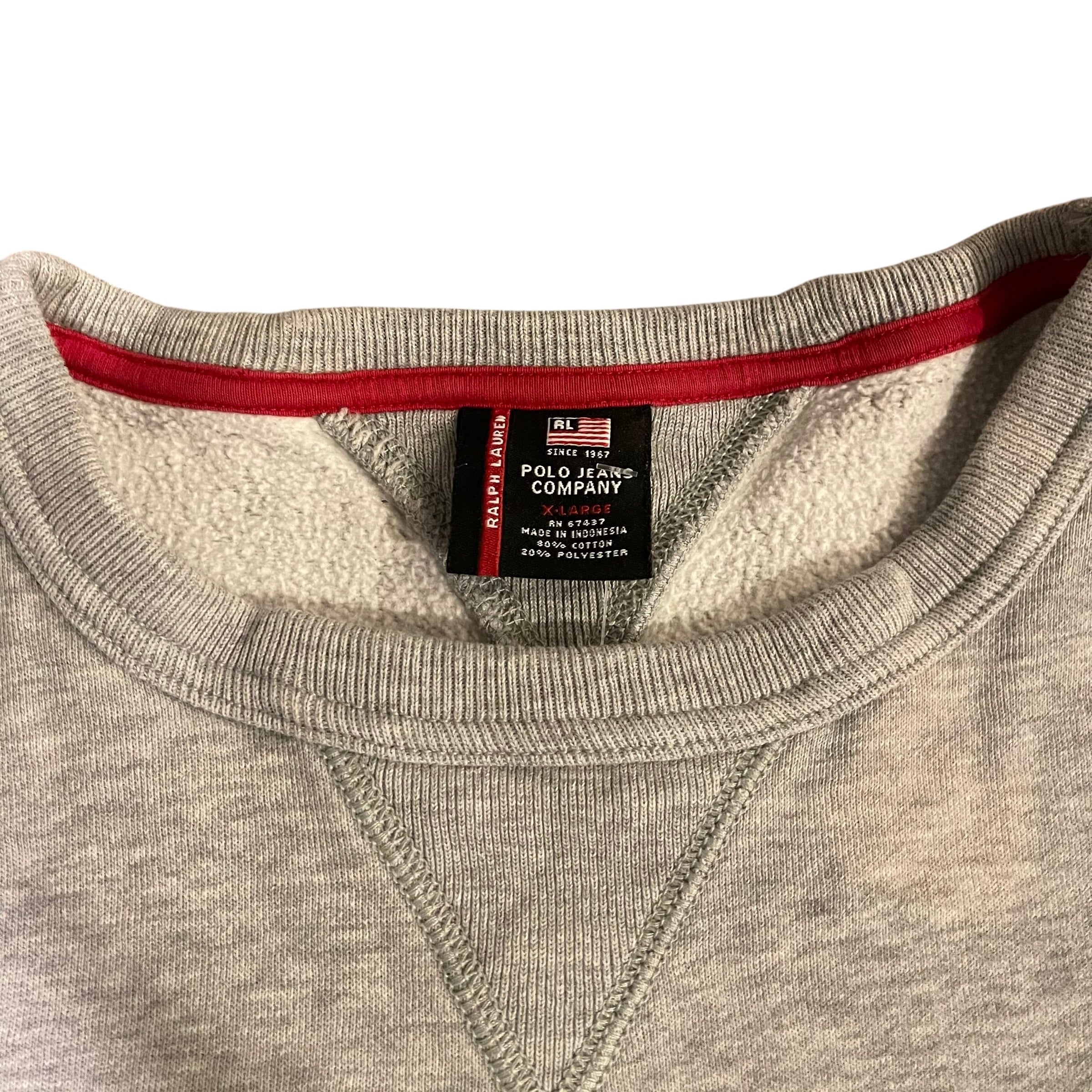 Vintage Polo Jeans Co. Signature Gray Crewneck
