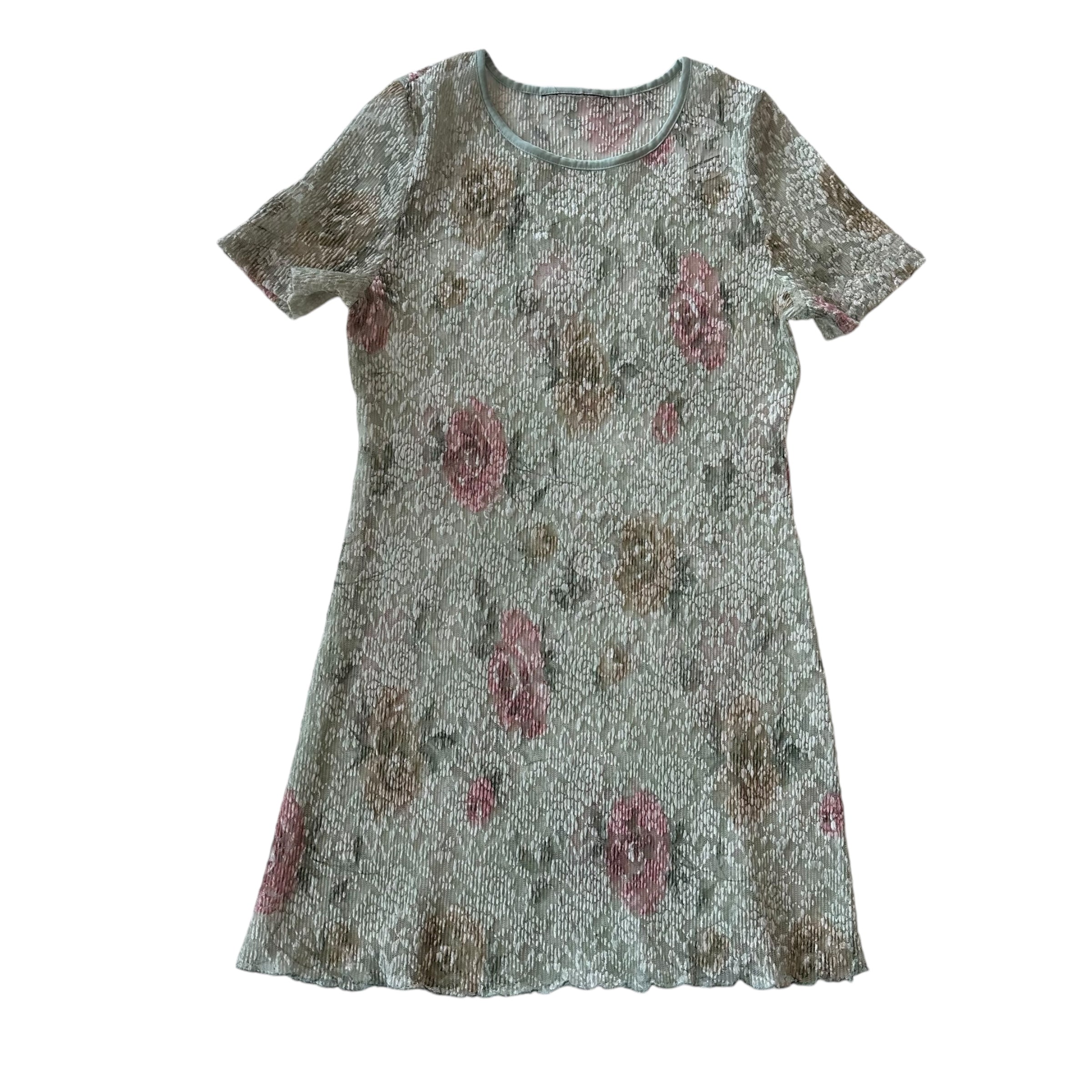 Vintage Floral Sheer Dress