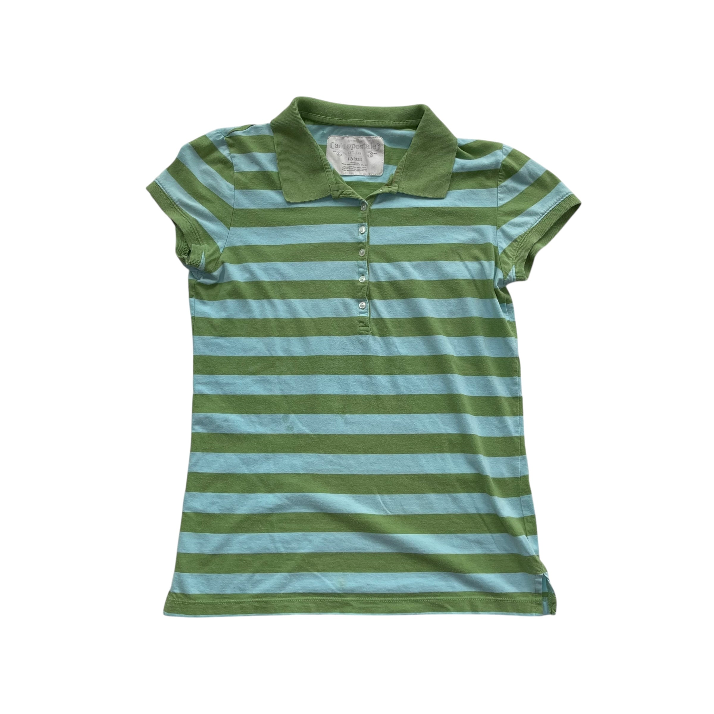 Vintage Y2K Aeropostale Femme Striped Polo Shirt
