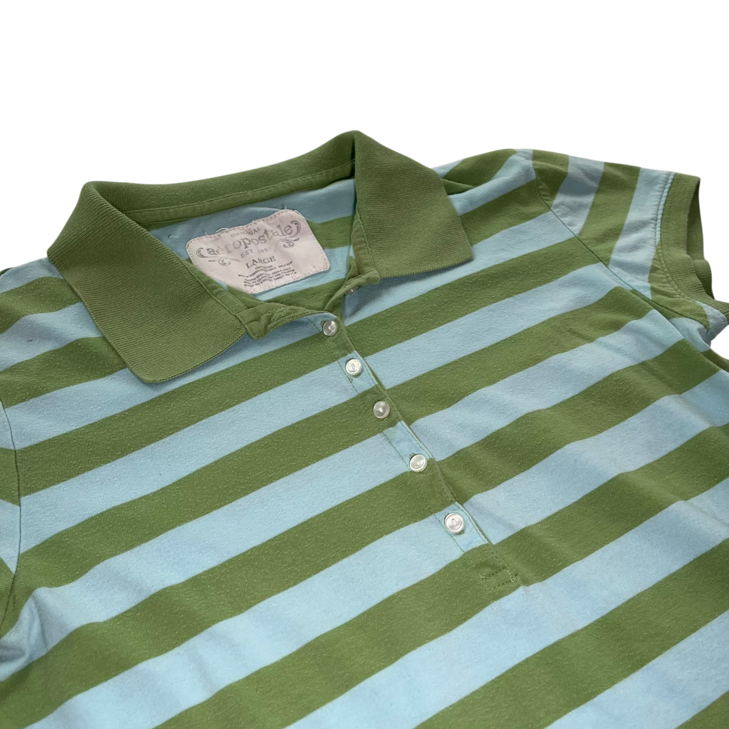 Vintage Y2K Aeropostale Femme Striped Polo Shirt